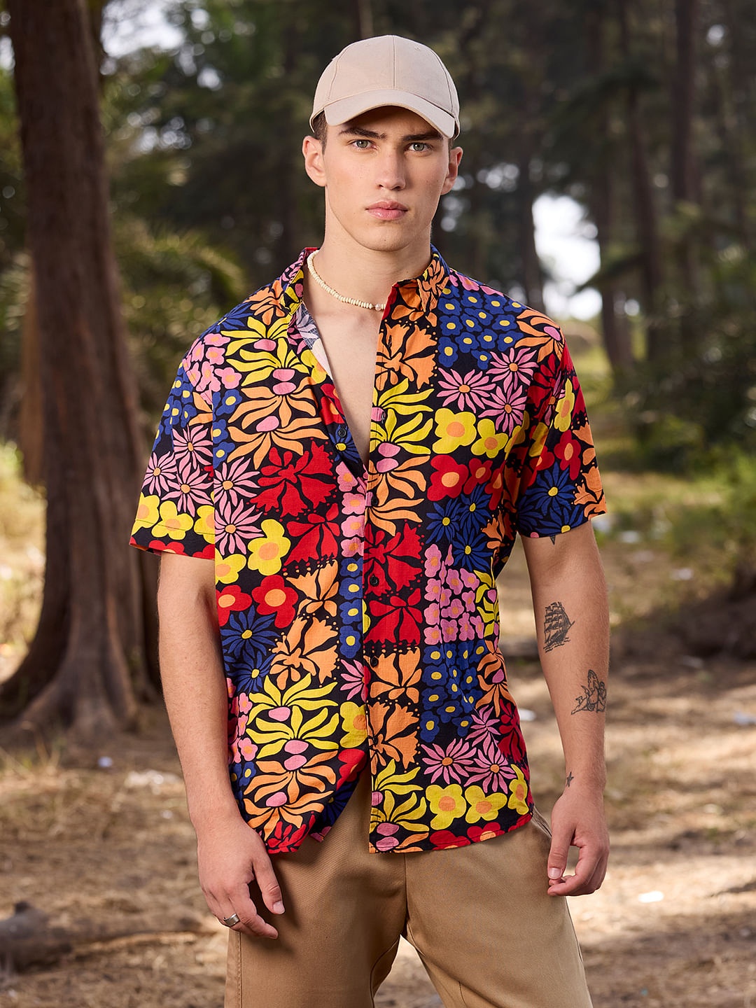 

The Souled Store Black & Yellow Floral Printed Casual Shirt