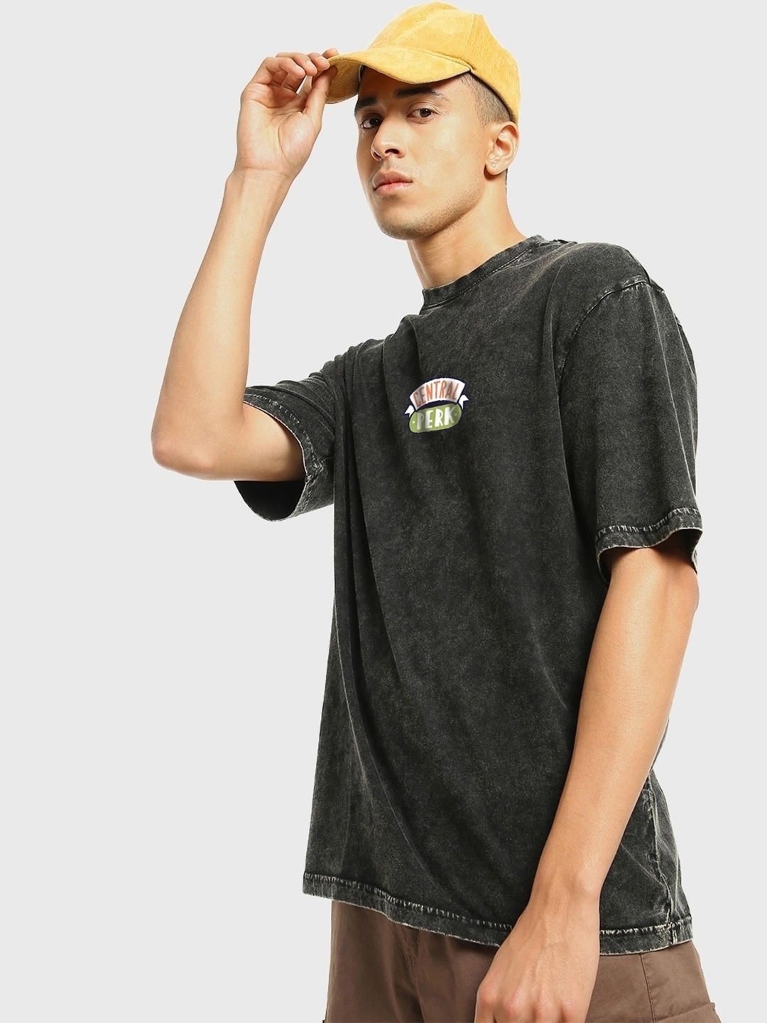 

Bewakoof Graphic Printed Oversized Pure Cotton T-shirt, Black