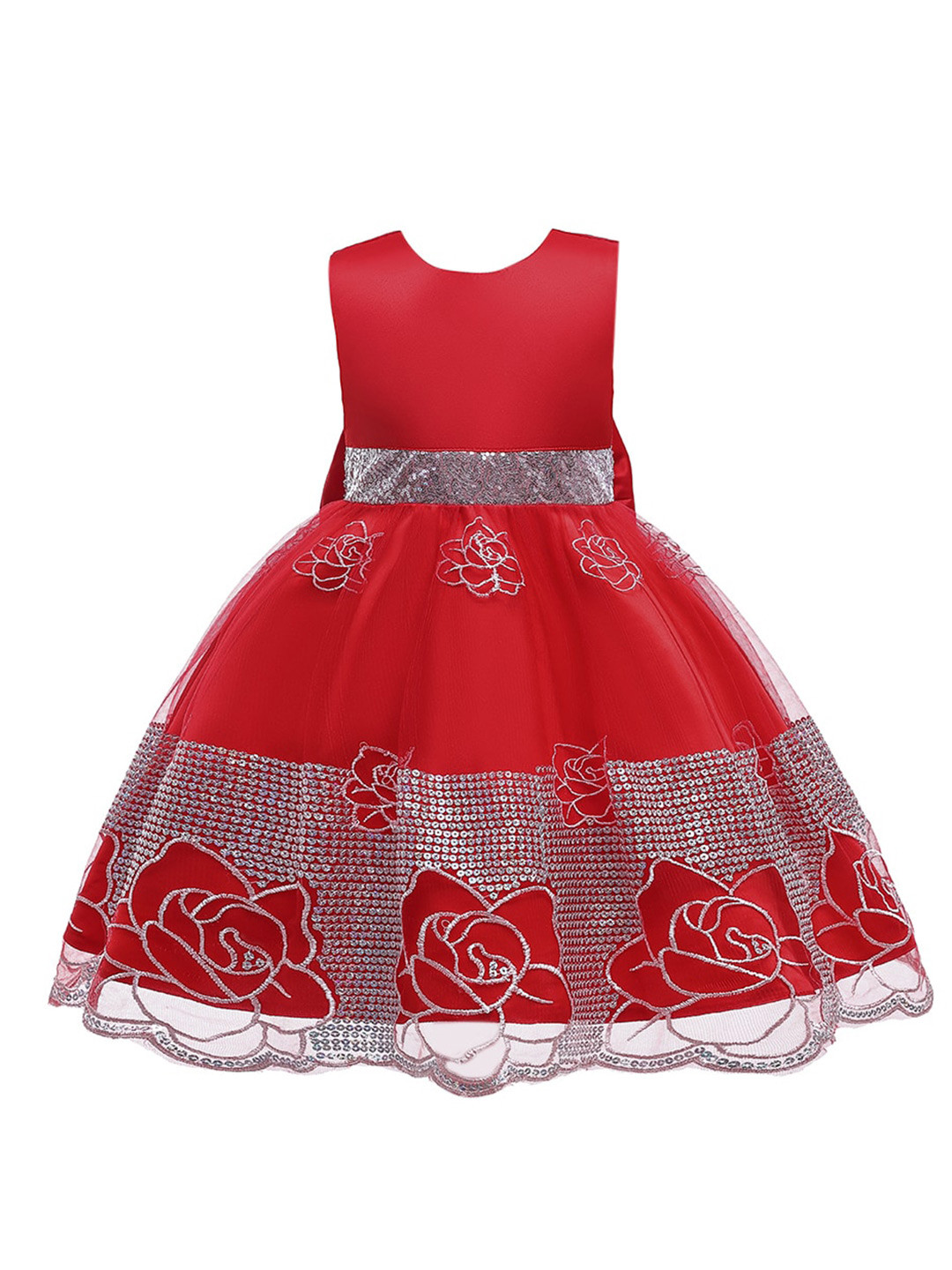 

StyleCast Girls Floral Embellished Fit & Flare Maxi Dress, Red