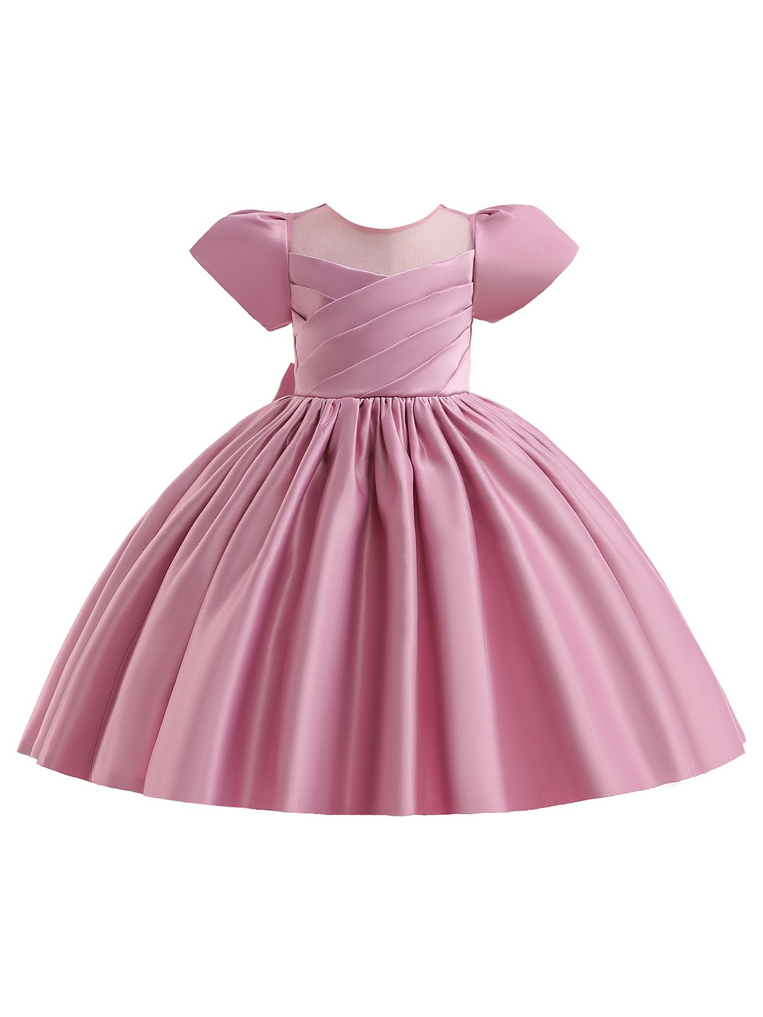 

StyleCast Round Neck Short Sleeves Fit & Flare Dress, Peach
