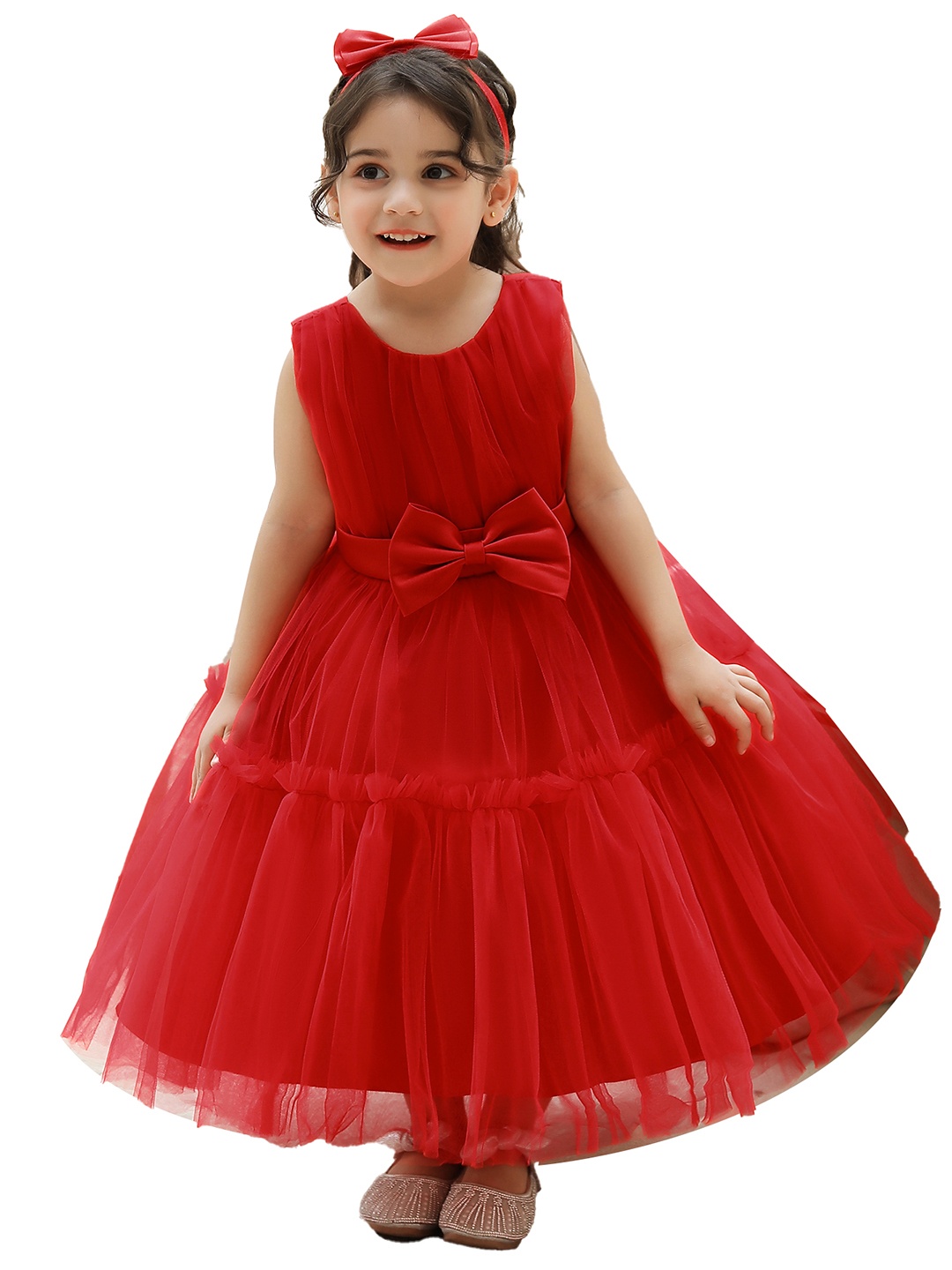 

StyleCast Girls Red Ruffled Fit & Flare Maxi Dress