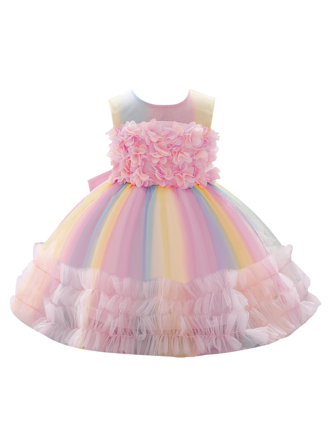 

StyleCast Girls Pink & Blue Floral Applique Sleeveless Balloon Dress