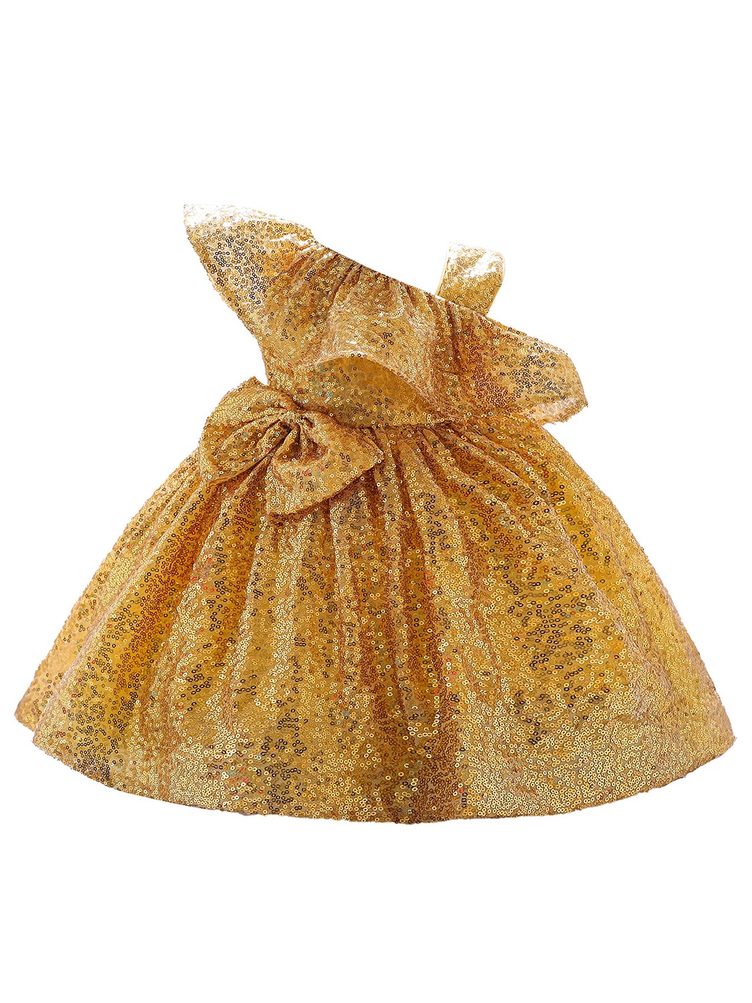 

StyleCast Self Design Sequined One Shoulder Fit & Flare Dress, Yellow