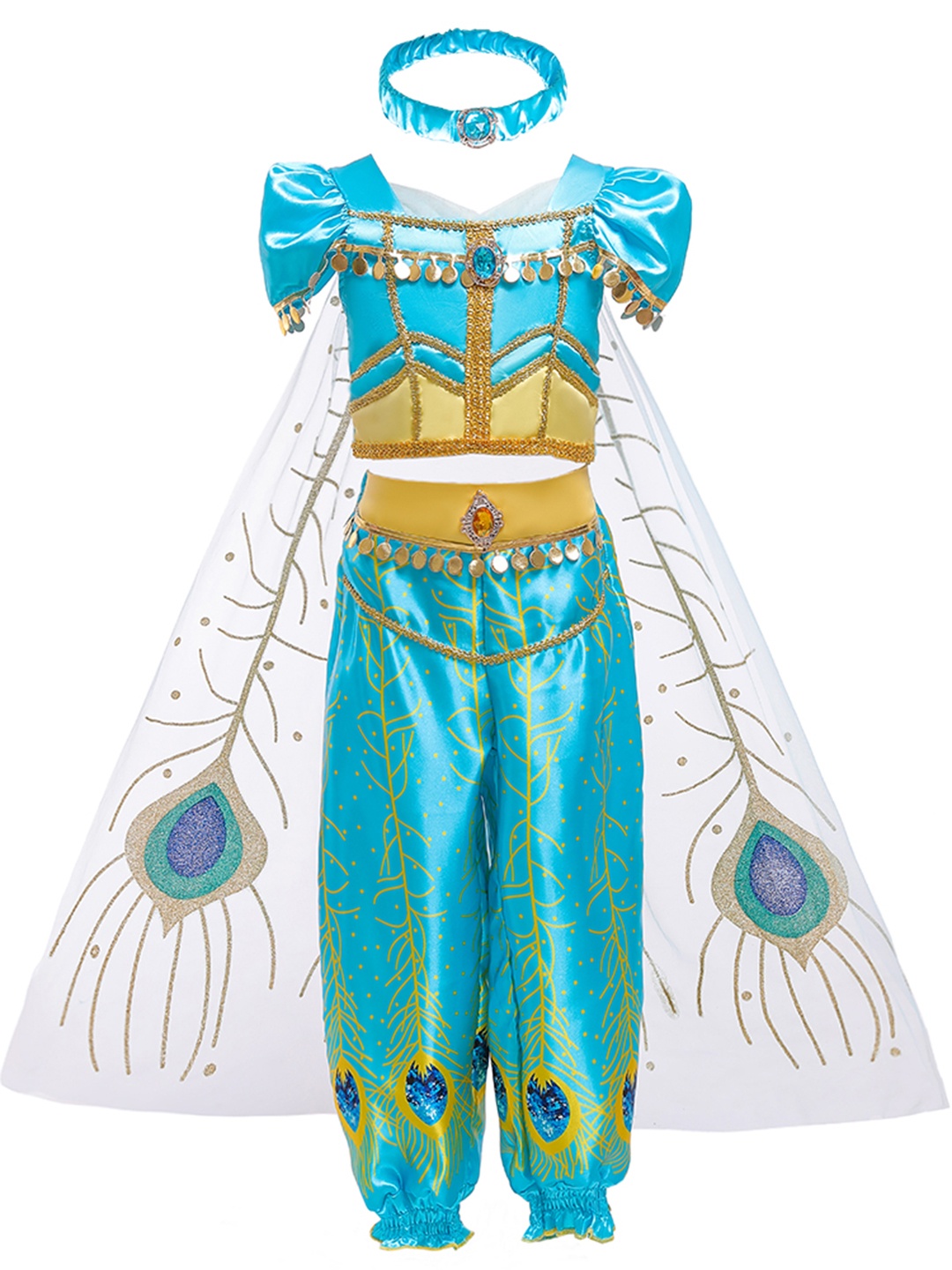 

StyleCast Blue & Gold Toned Tropical Print Maxi Dress