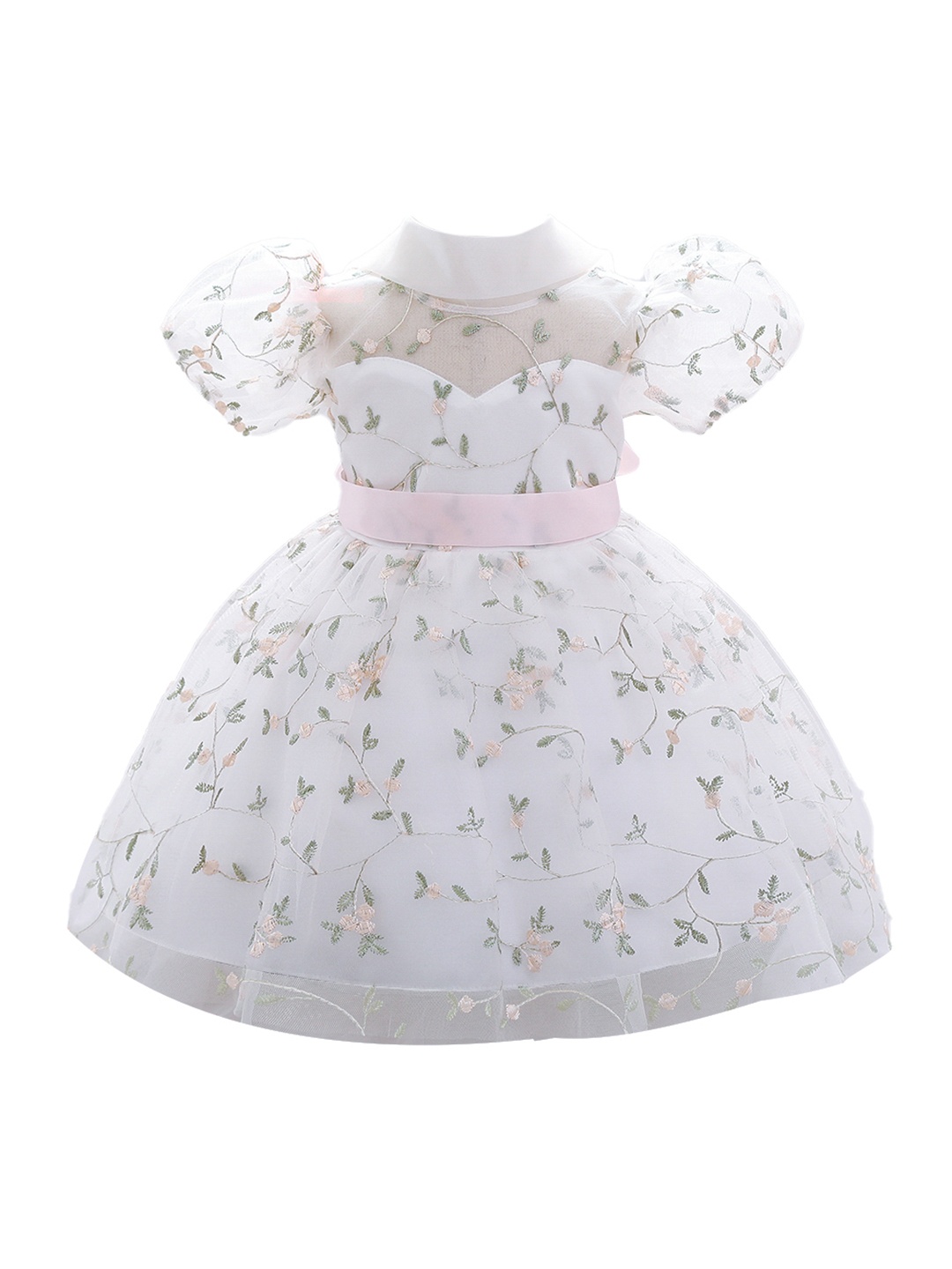 

StyleCast Girls White Floral Print Applique Fit & Flare Dress