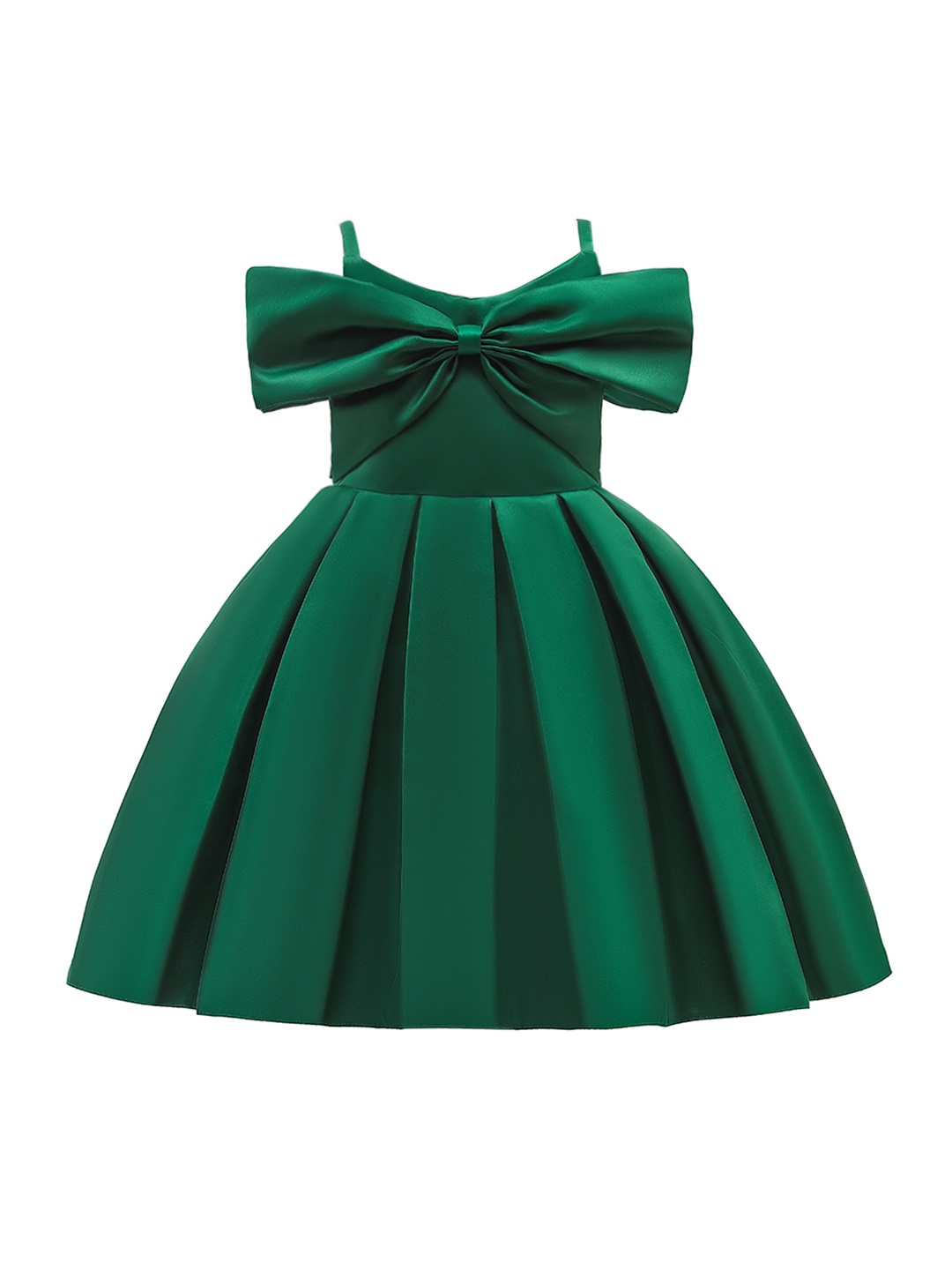 

StyleCast Girls Green Shoulder Straps Cold-Shoulder Fit & Flare Dress