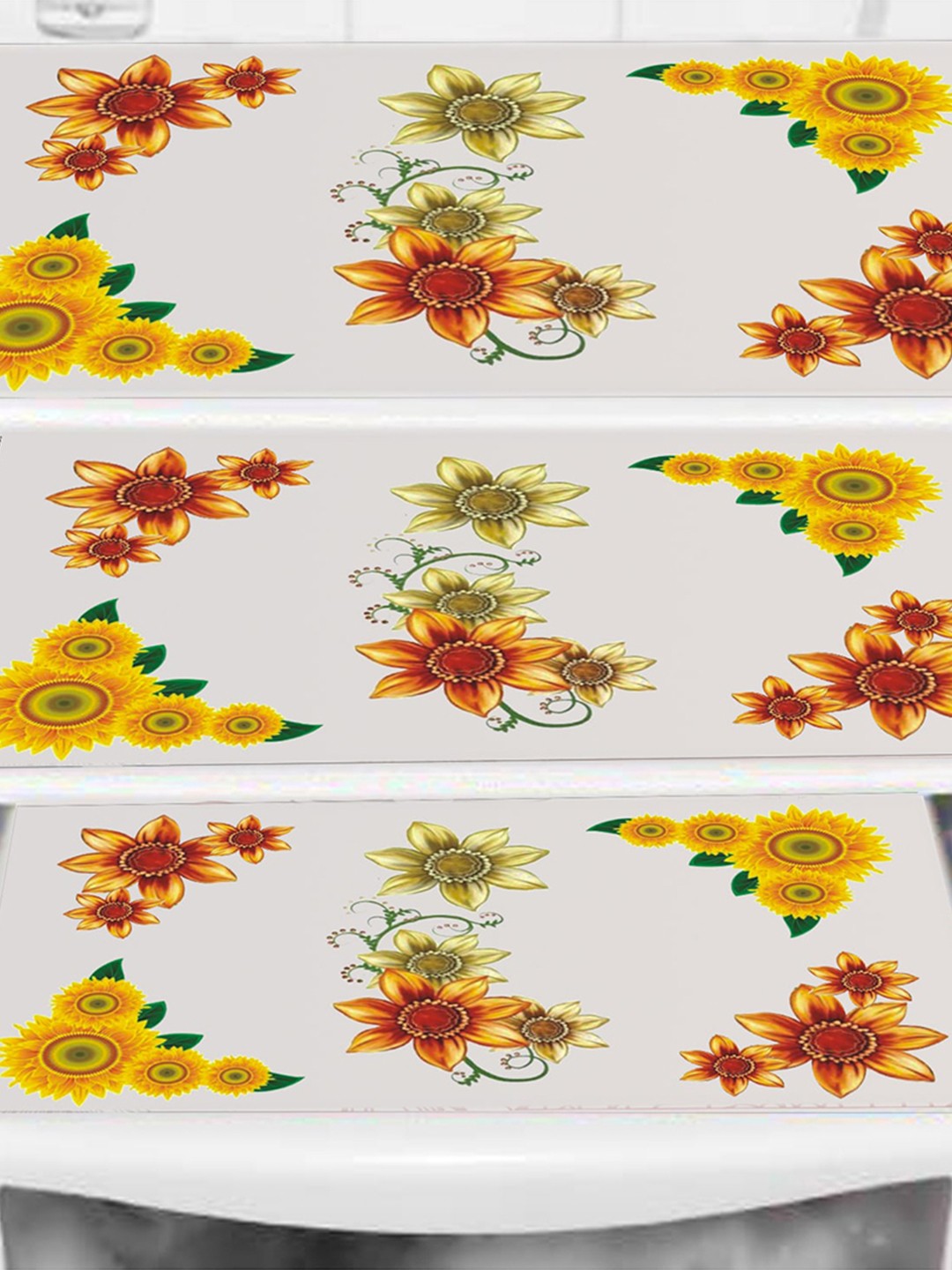

Dakshya Industries 3 Pieces Yellow Printed Refrigerator Cover Combo