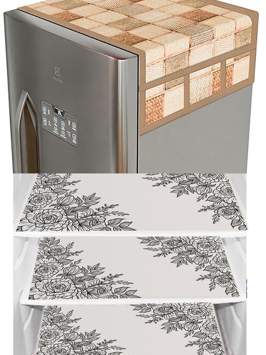 

Dakshya Industries Brown & White 4 Pieces Printed Refrigerator Covers