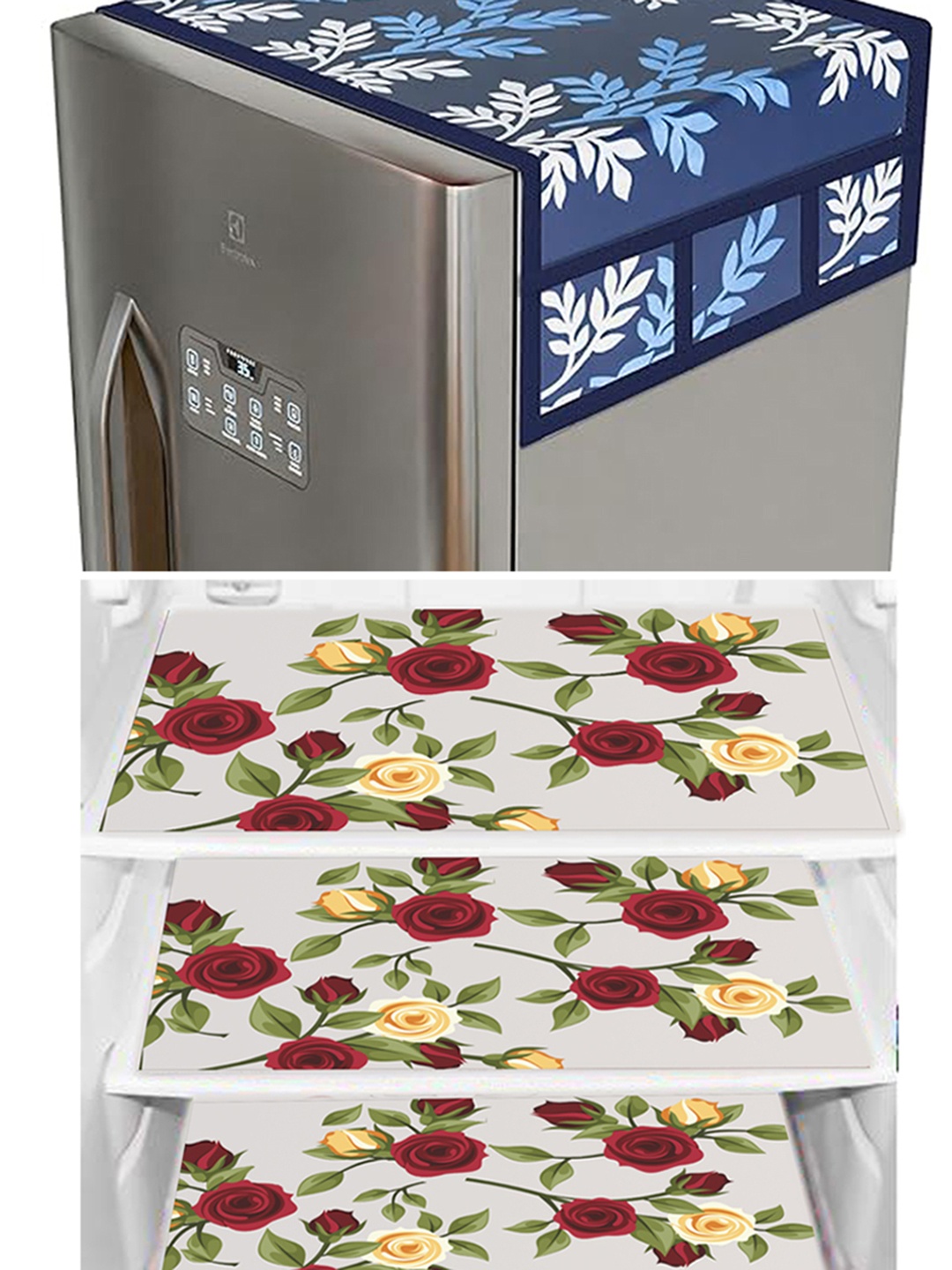 

Dakshya Industries Yellow & Blue 4 Pieces Printed Refrigerator Covers