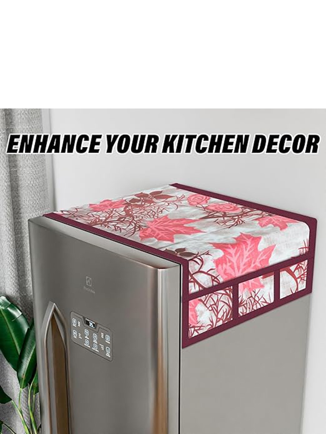 

Dakshya Industries Maroon & Black 4 Pieces Refrigerator Covers