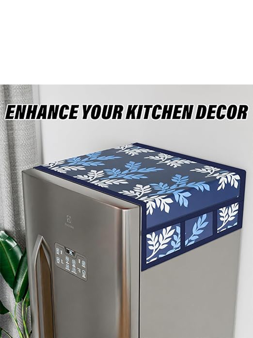 

Dakshya Industries White & Pink 4 Pieces Printed Refrigerator Covers