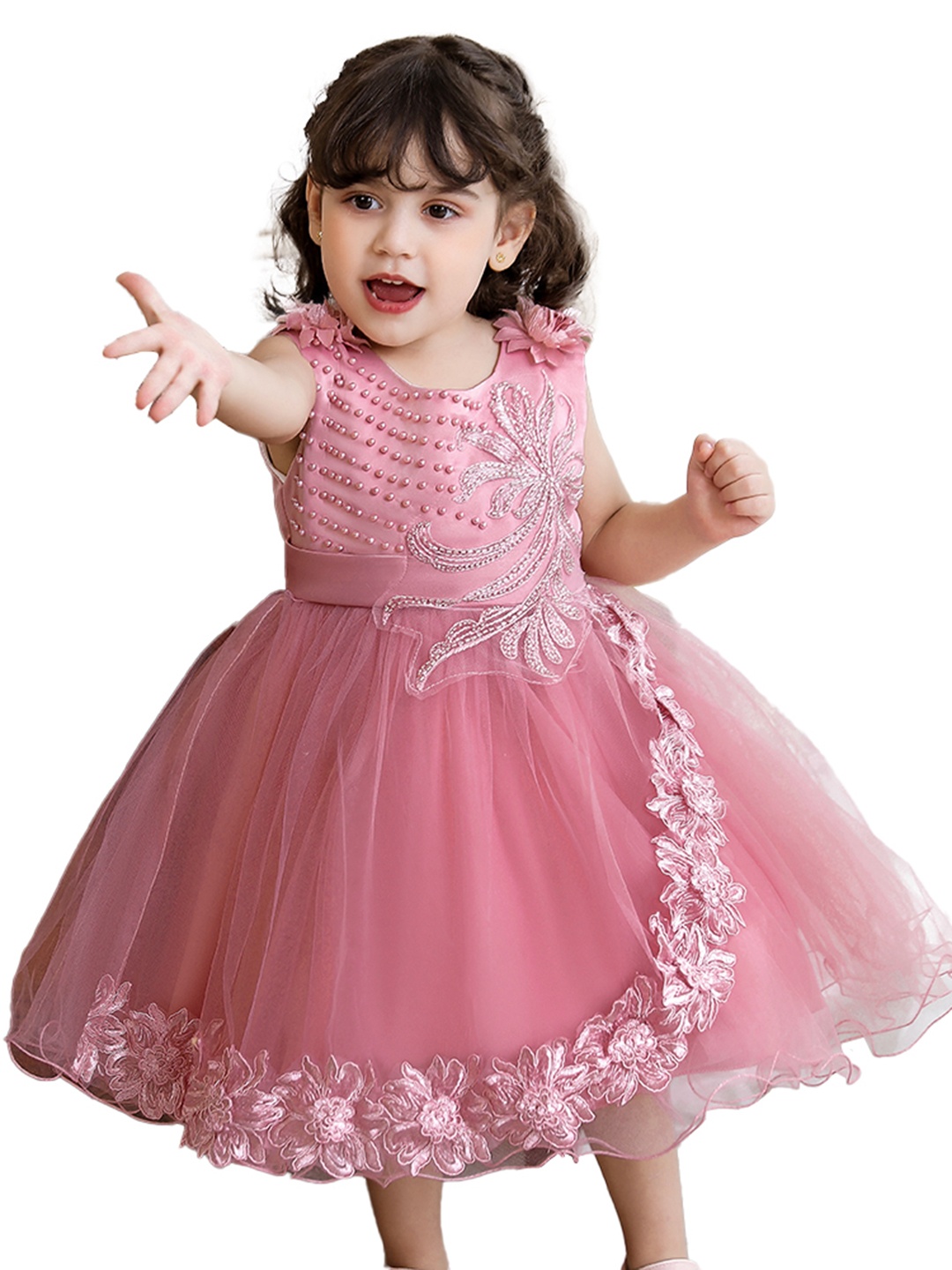 

StyleCast Fuchsia Self Design Flared Fit & Flare Dress