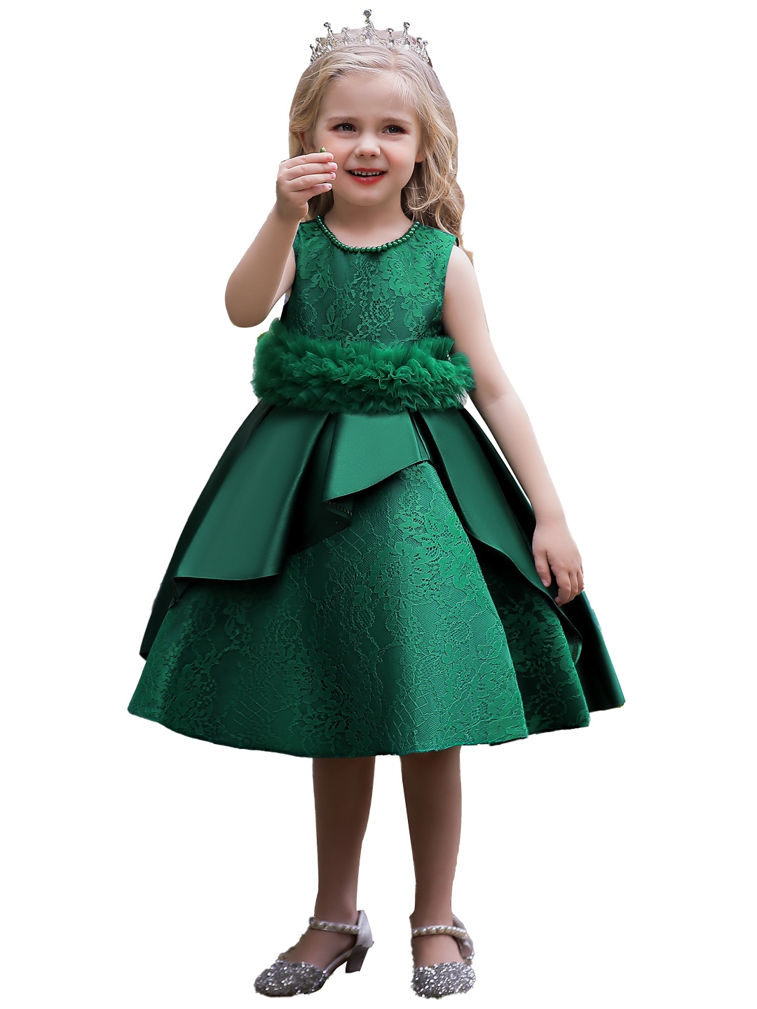 

StyleCast Girls Green Print Applique Fit & Flare Dress