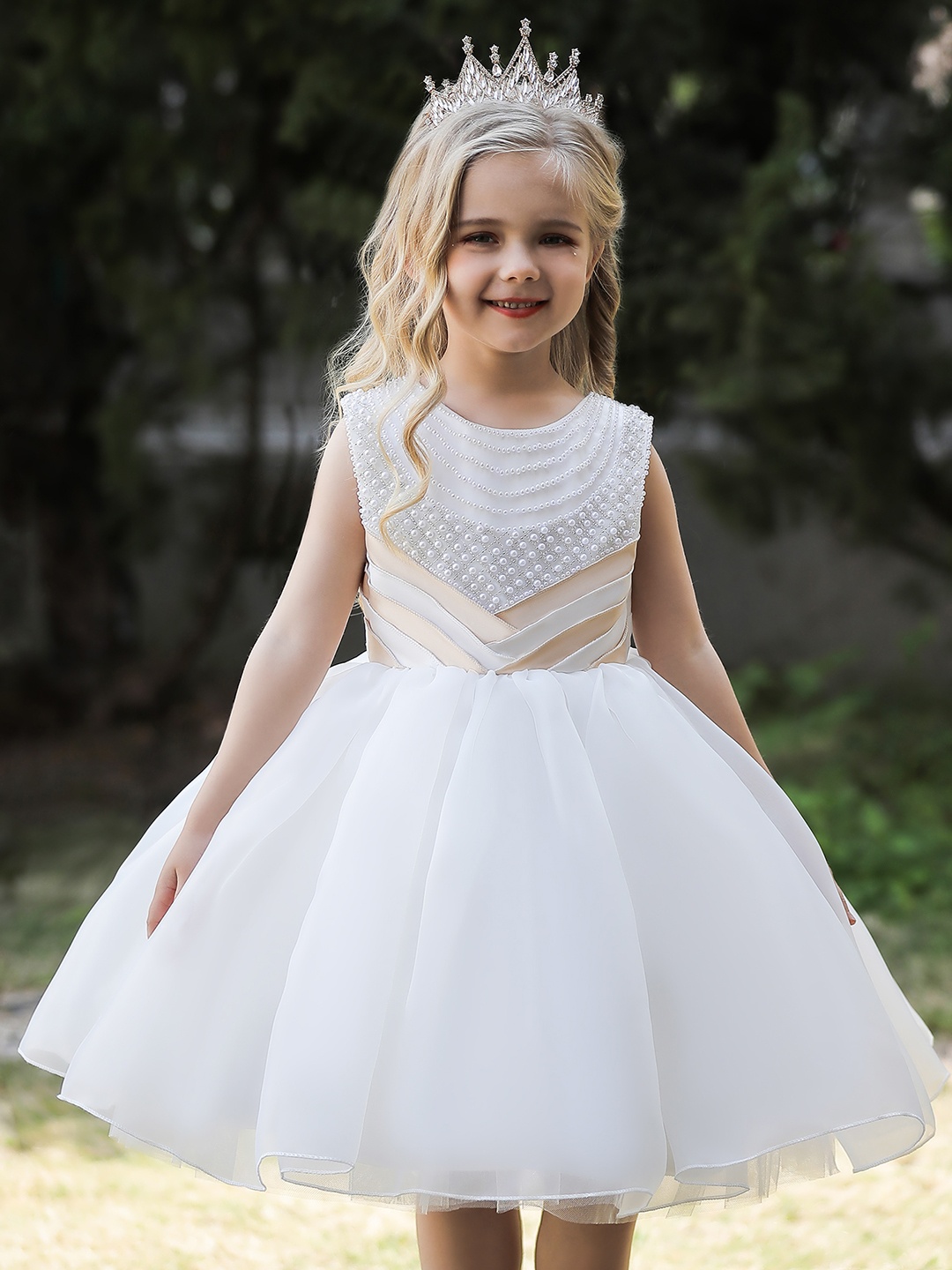 

StyleCast Girls White Embellished Balloon Party Dress