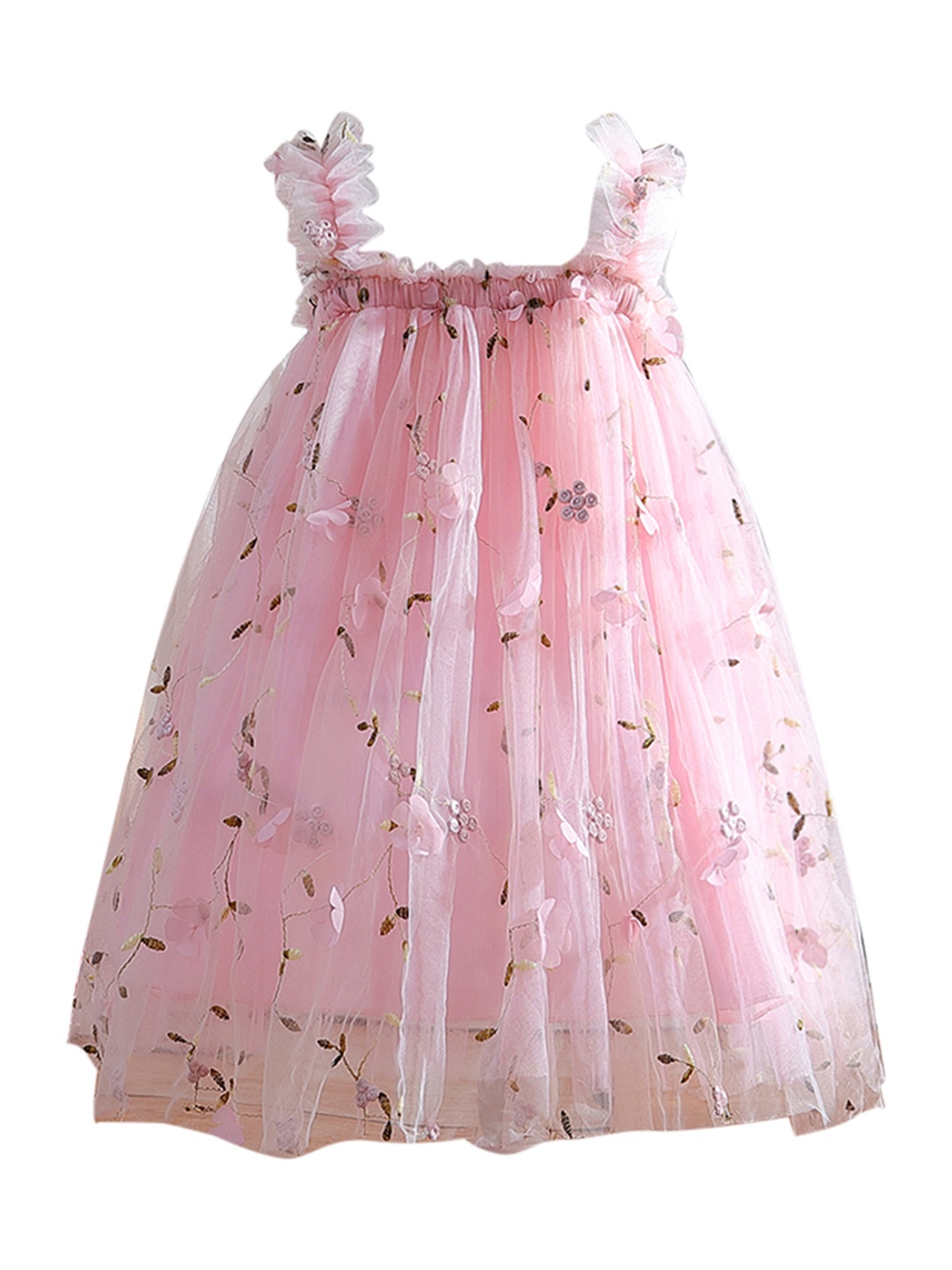 

StyleCast Pink Floral Embroidered Applique Balloon Dress