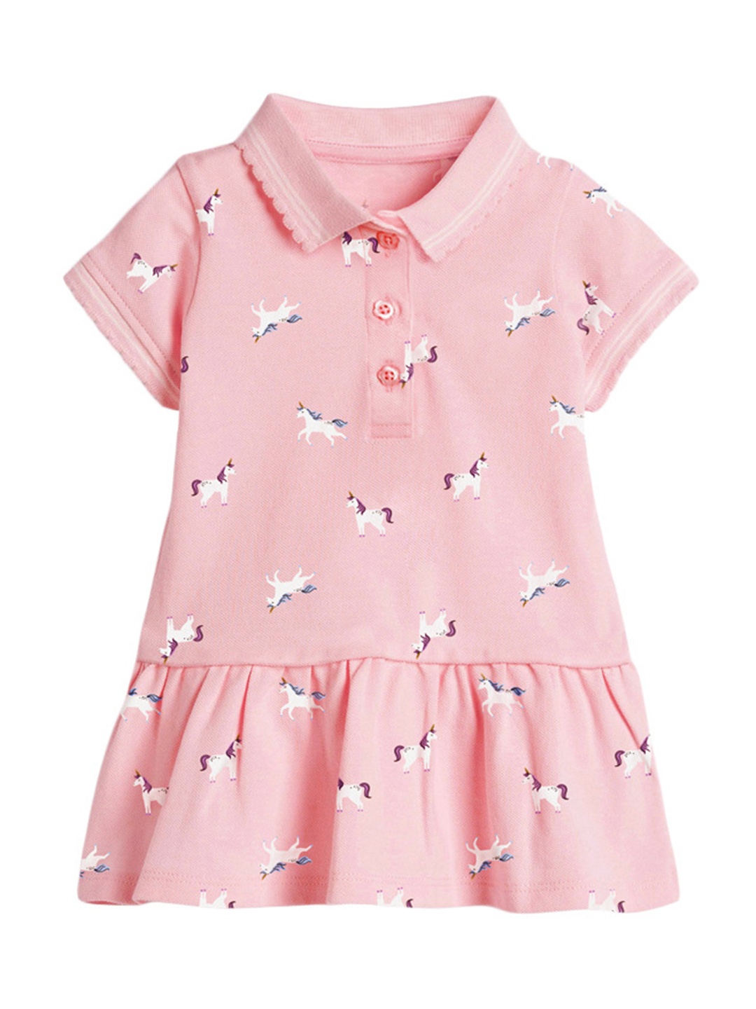 

StyleCast Girls Pink Conversational Printed Cotton A-Line Dress