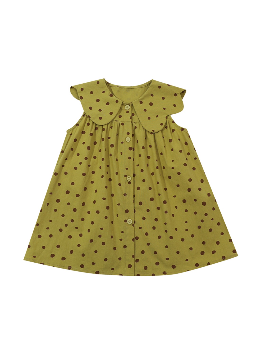 

StyleCast Green Polka Dot Printed Cotton A-Line Fit & Flare Dress