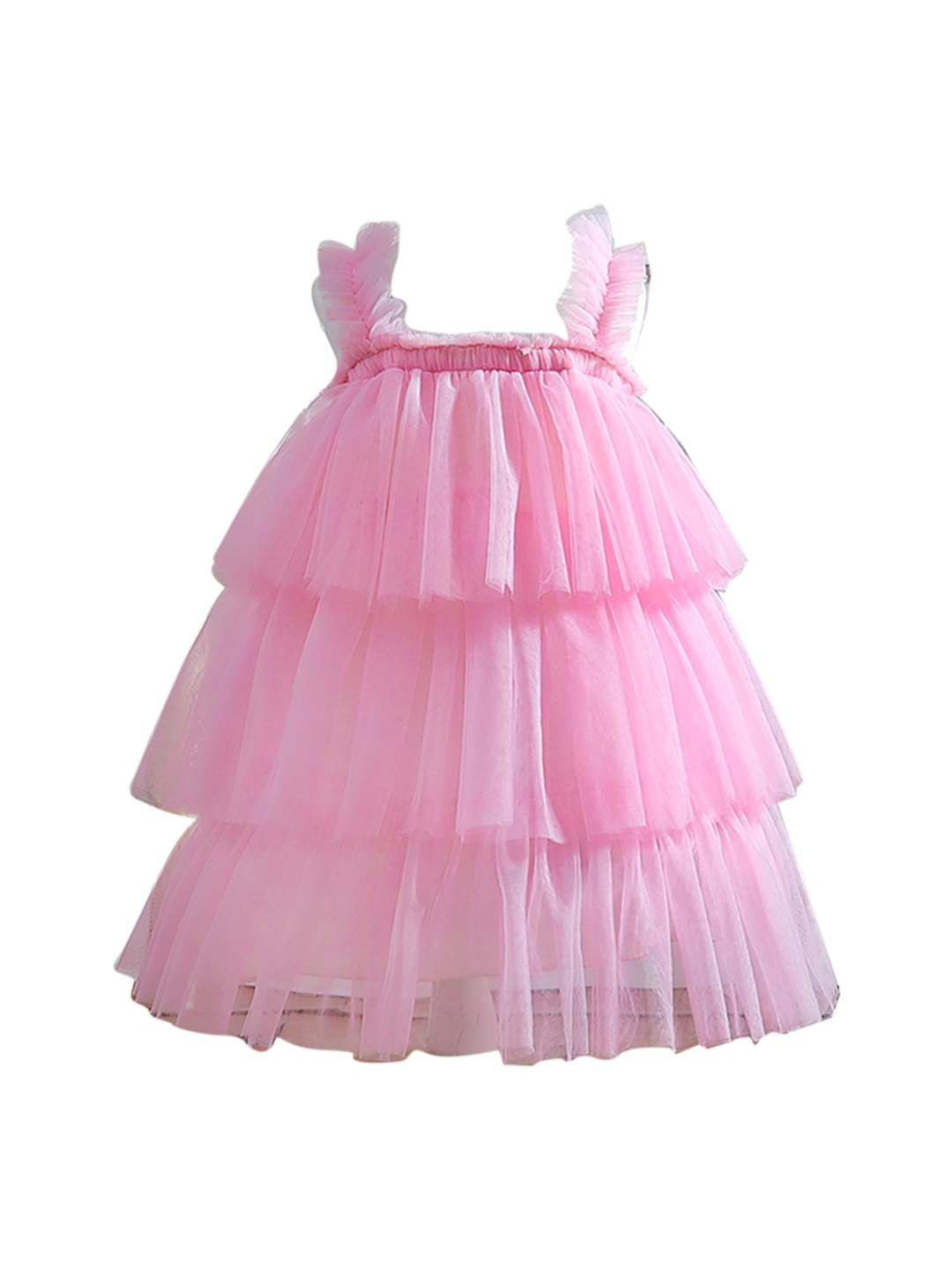 

StyleCast Girls Pink Cotton Layered A Line Dress