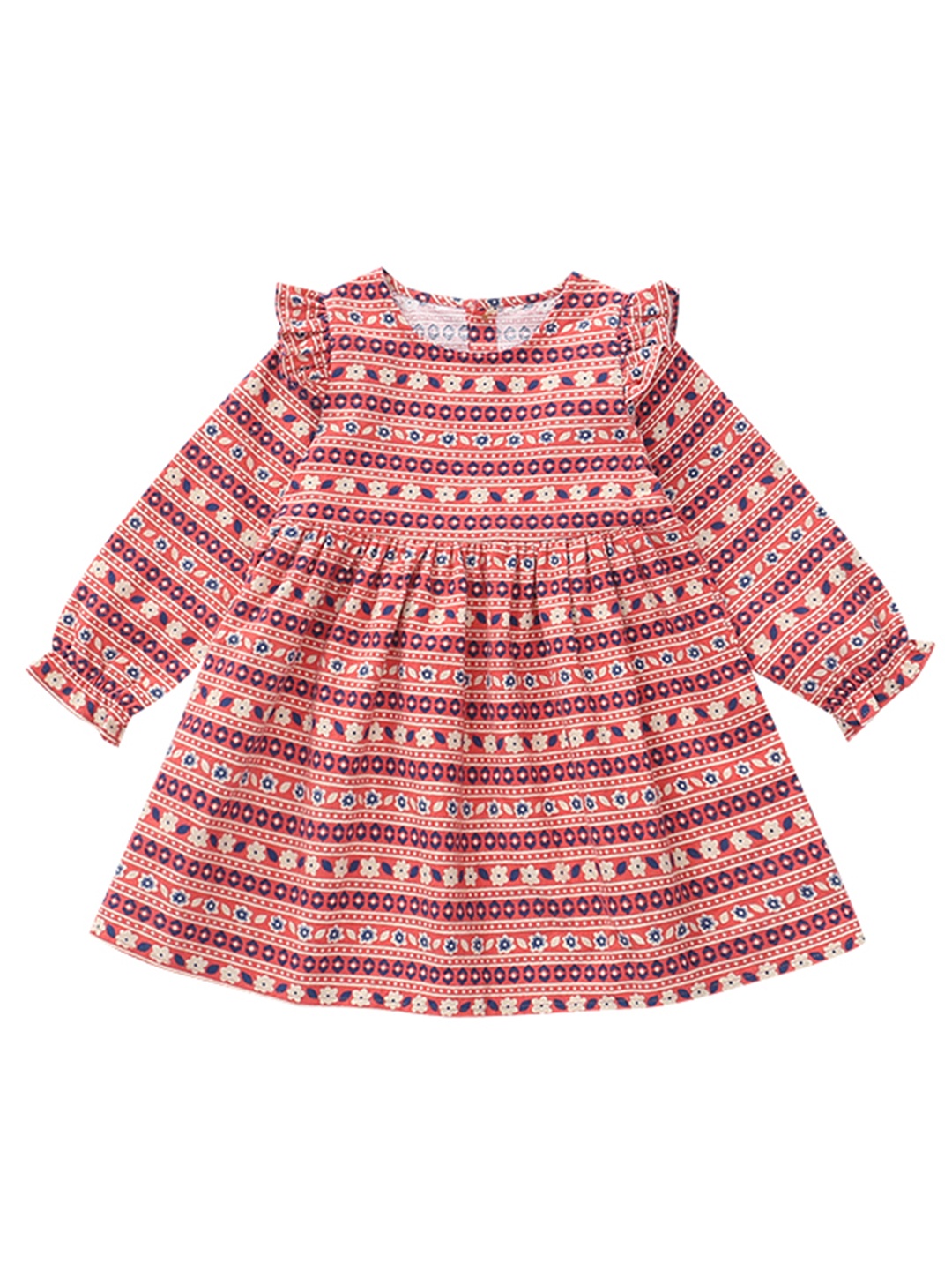 

StyleCast Girls Red Floral Printed Round Neck Cotton Fit and Flare Dress