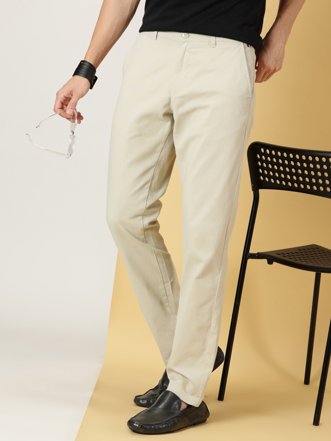 

Thomas Scott Men Smart Slim Fit Cotton Chinos Trouser, Cream