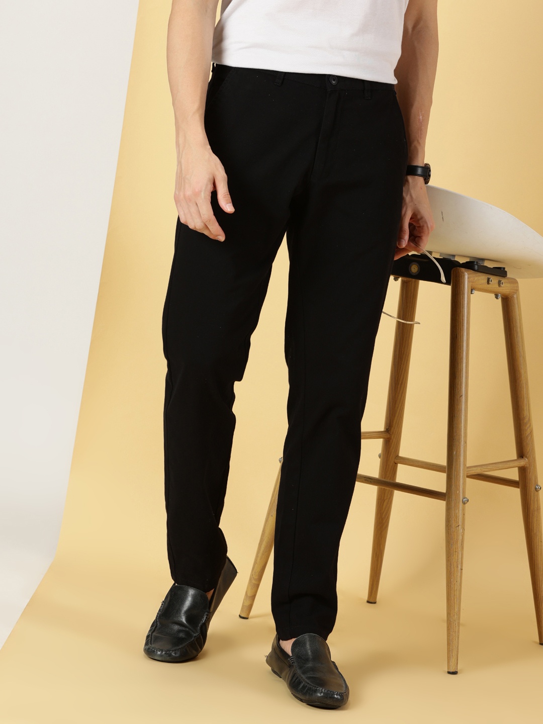 

Thomas Scott Men Smart Slim Fit Cotton Chinos Trouser, Black