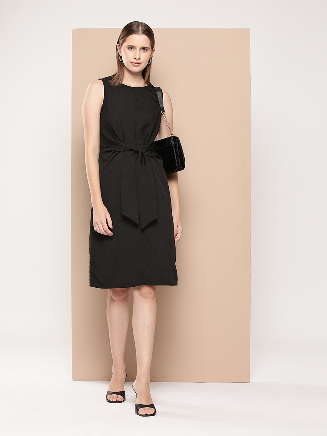 

her by invictus Sleeveless Tie-Up Sheath Dress, Black