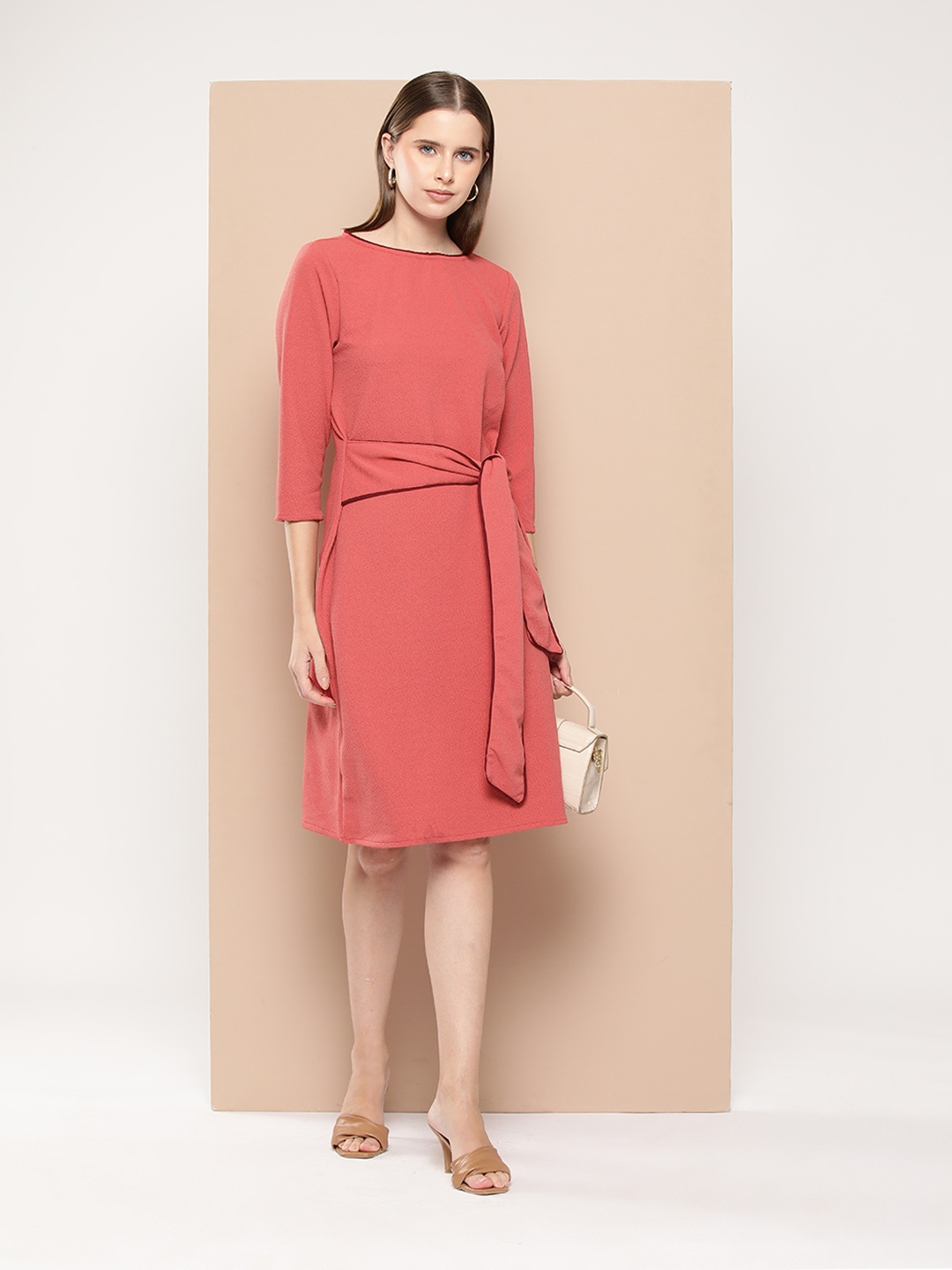 

her by invictus Tie-Up Sheath Dress, Coral