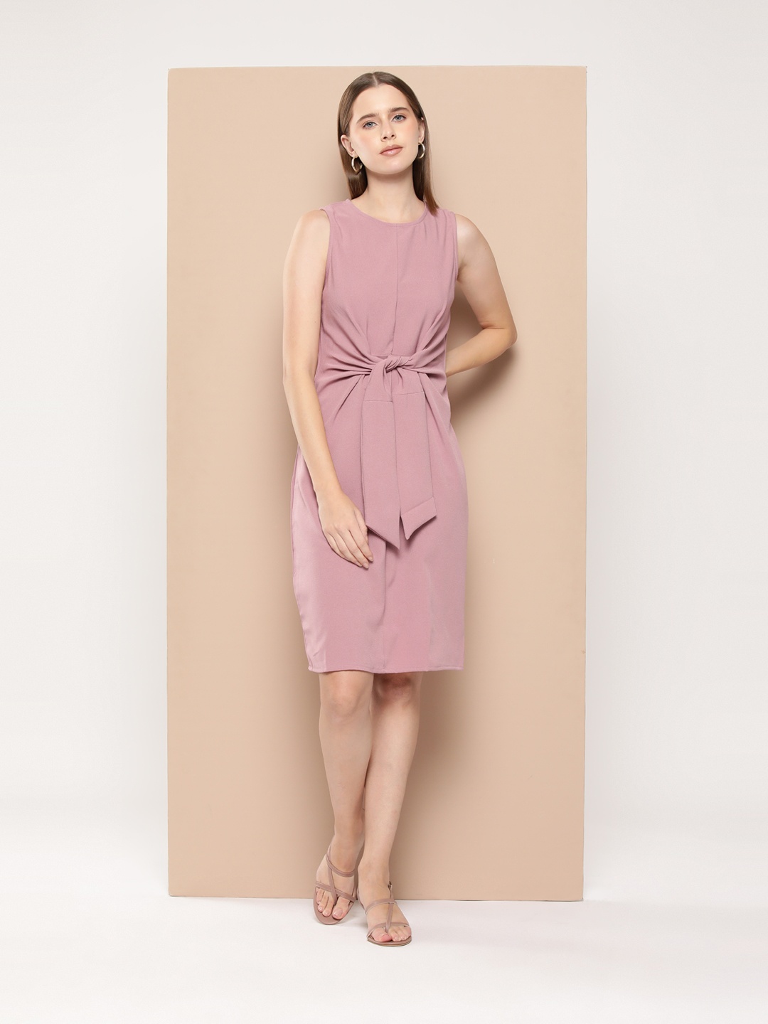 

her by invictus Sleeveless Tie-Up Sheath Dress, Pink