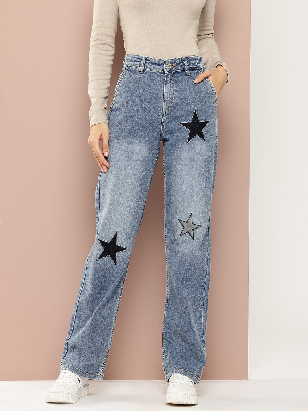 

Harvard Women Straight Fit Printed Jeans, Blue