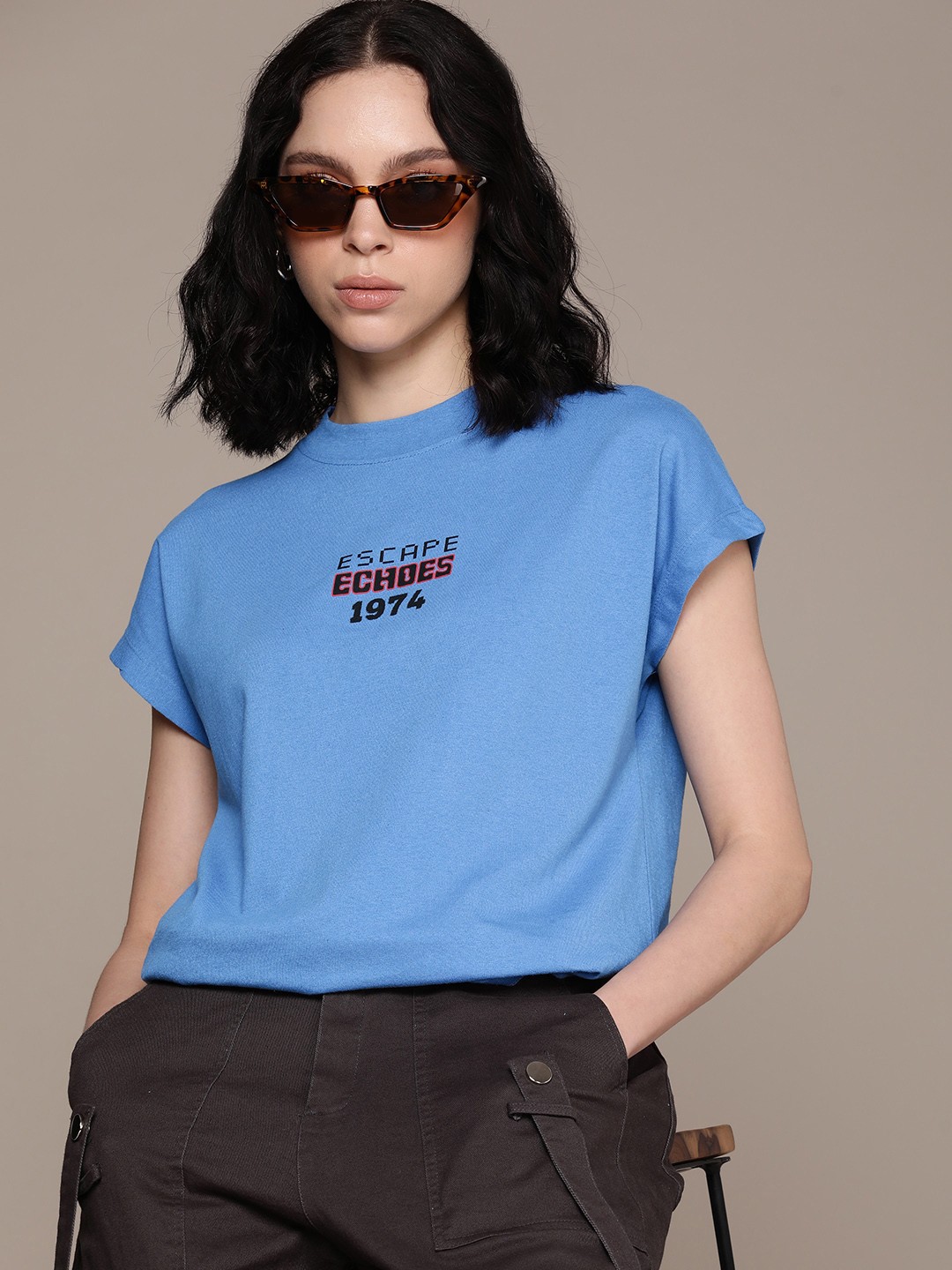 

The Roadster Life Co. Typography Printed Extended Sleeves T-shirt, Blue