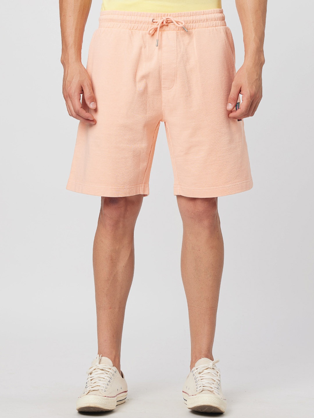 

Koovs Men Mid-Rise Pure Cotton Shorts, Orange