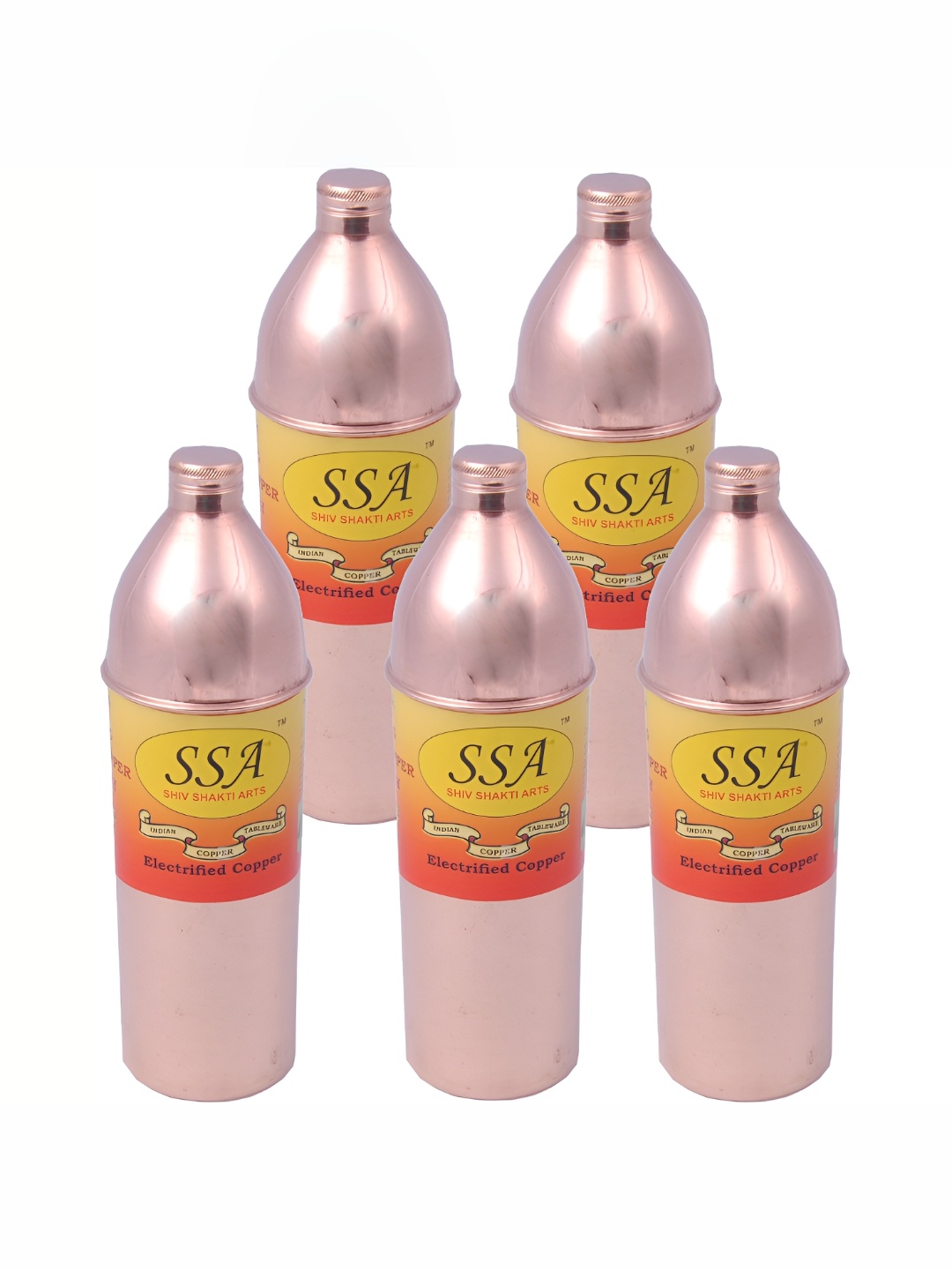 

Shivshakti Arts Brown 5 Pieces Copper Water Bottle 800ml