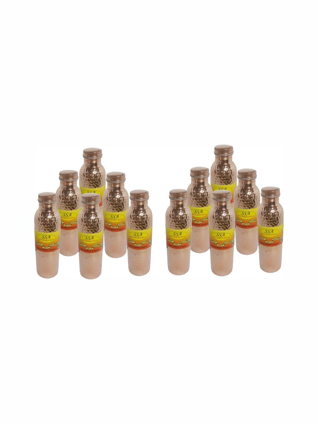 

Shivshakti Arts Metallic Toned 6 Pieces Copper Solid Water Bottle 850 ML