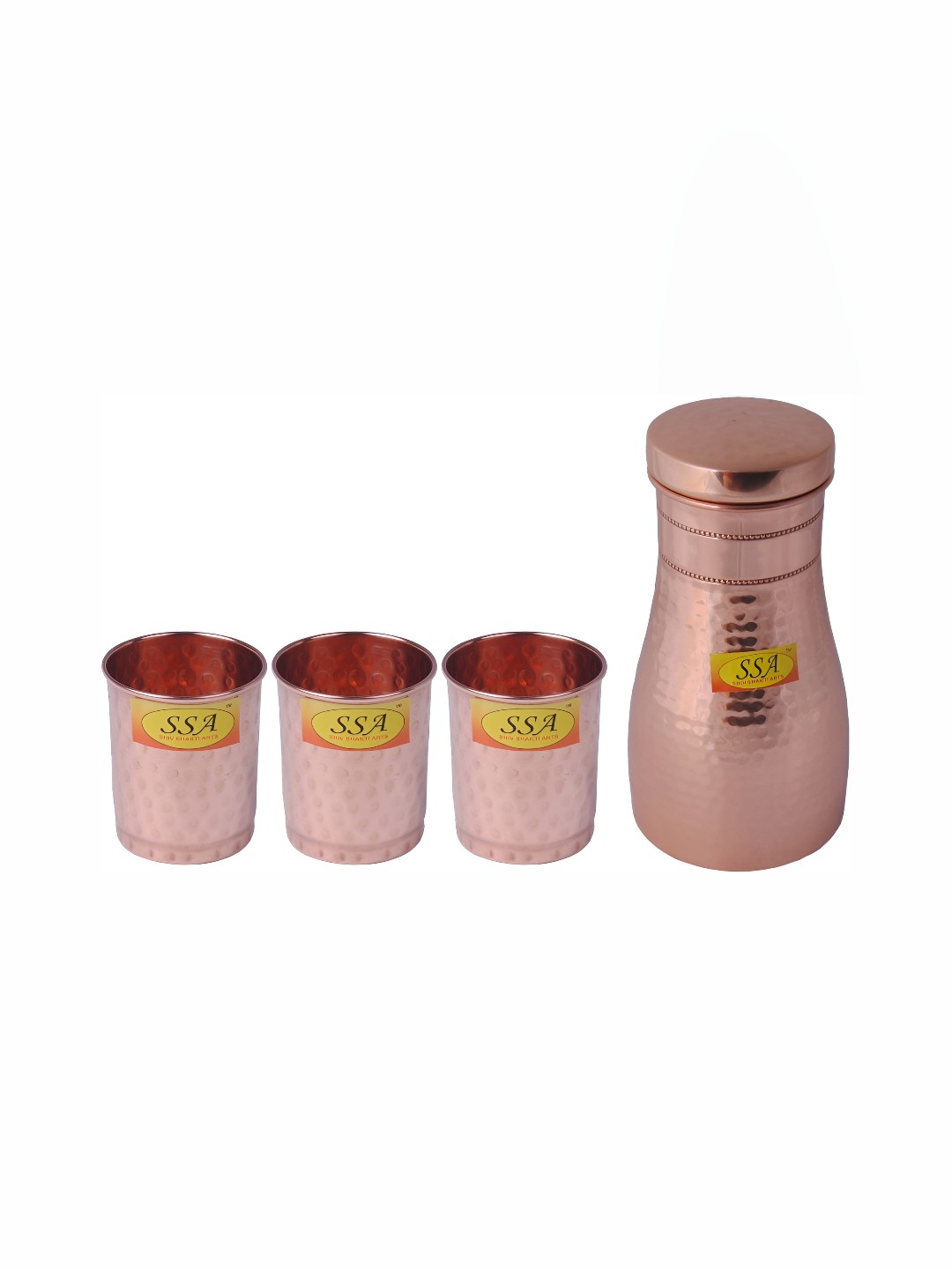 

Shivshakti Arts Copper Toned 4 Pieces Copper Water Bottle 1 Ltr