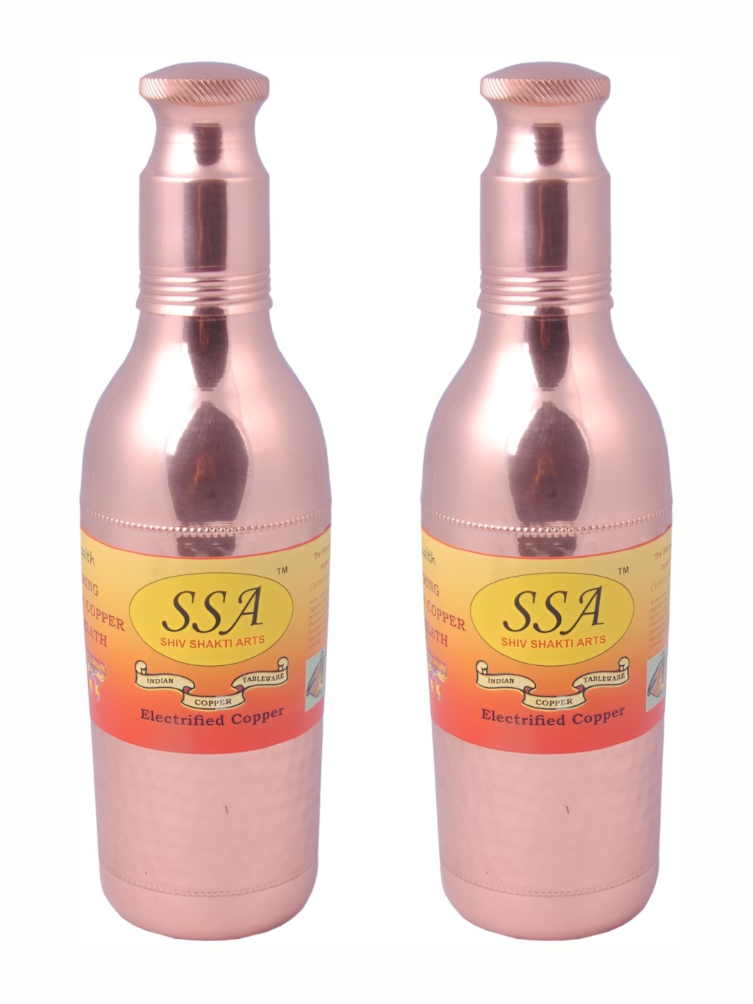 

Shivshakti Arts Copper Toned 2 Pieces Copper Water Bottle 1.6 Ltr
