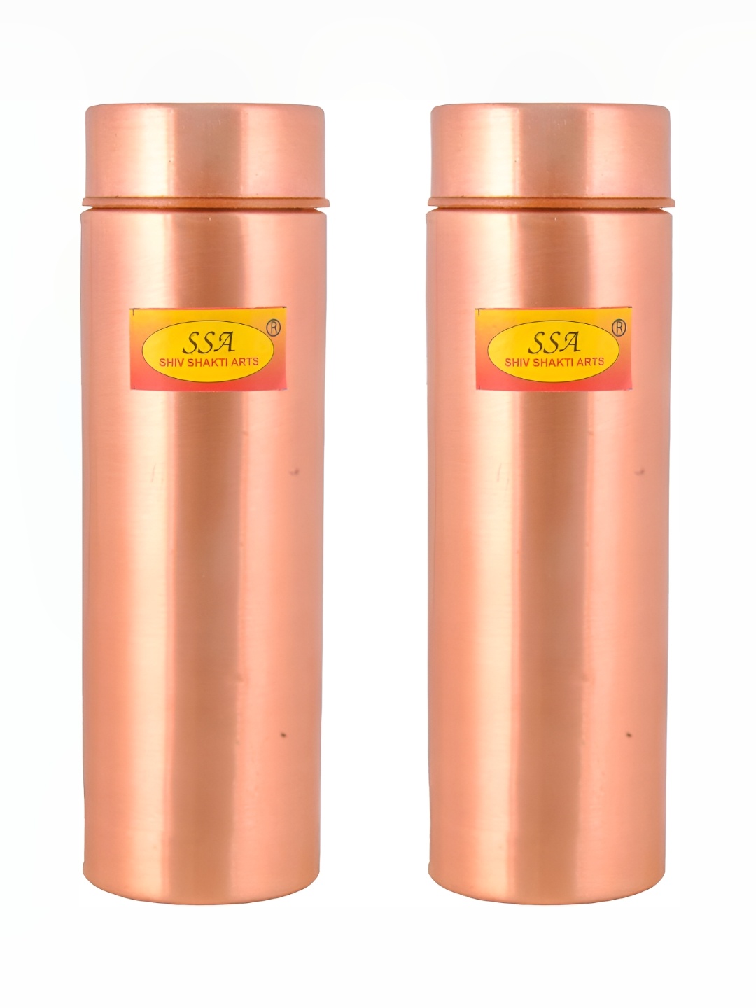 

Shivshakti Arts Copper Toned 2 Pieces Copper Water Bottle 550 ml