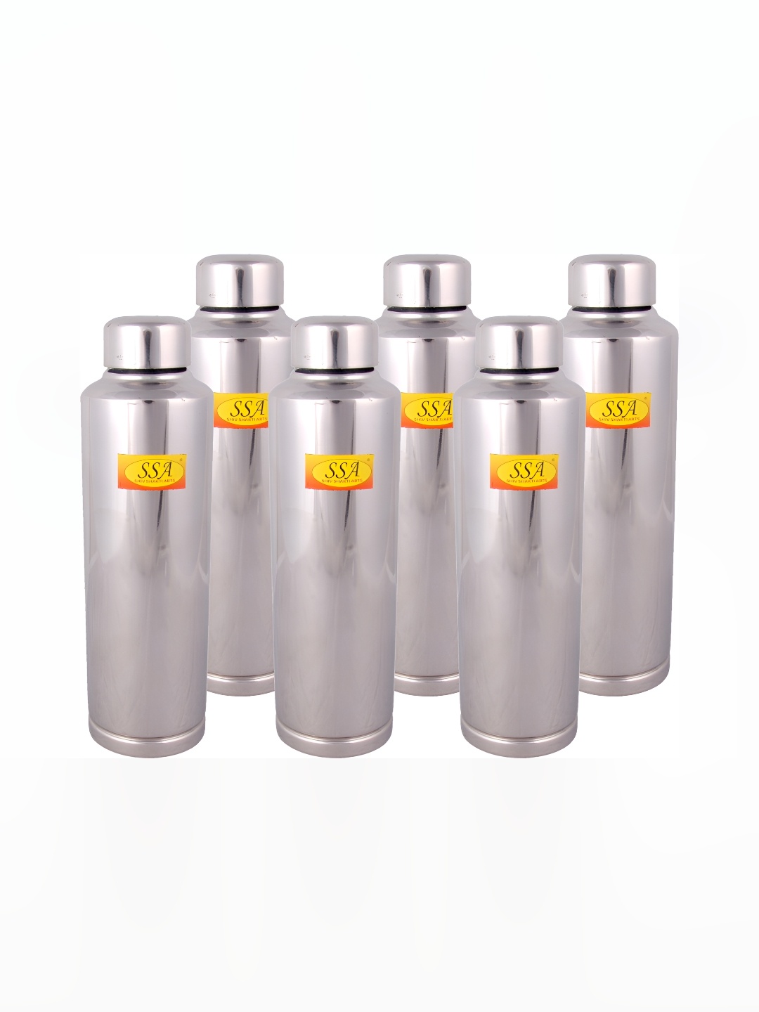 

Shivshakti Arts Silver-Toned Set of 6 Copper Solid Water Bottle