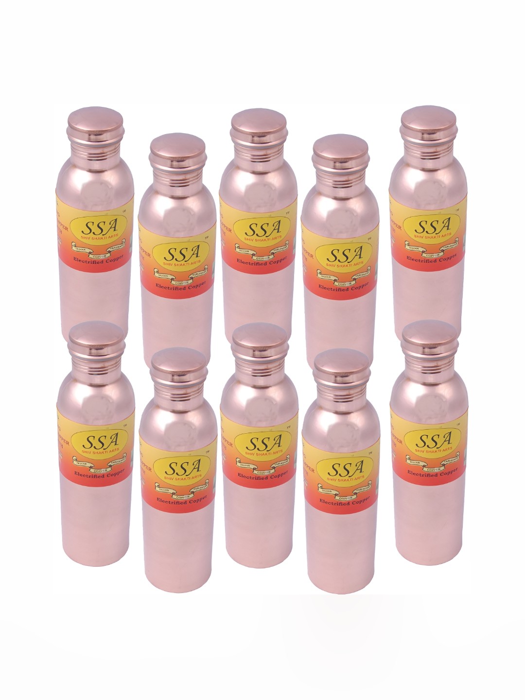 

Shivshakti Arts Copper Toned 6 Pieces Copper Water Bottle 850 ml