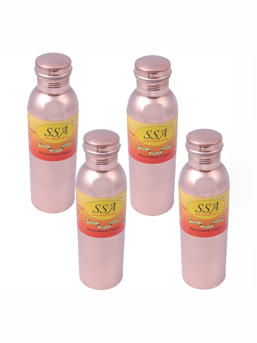 

Shivshakti Arts Copper Toned 4 Pieces Copper Water Bottle 850 ml