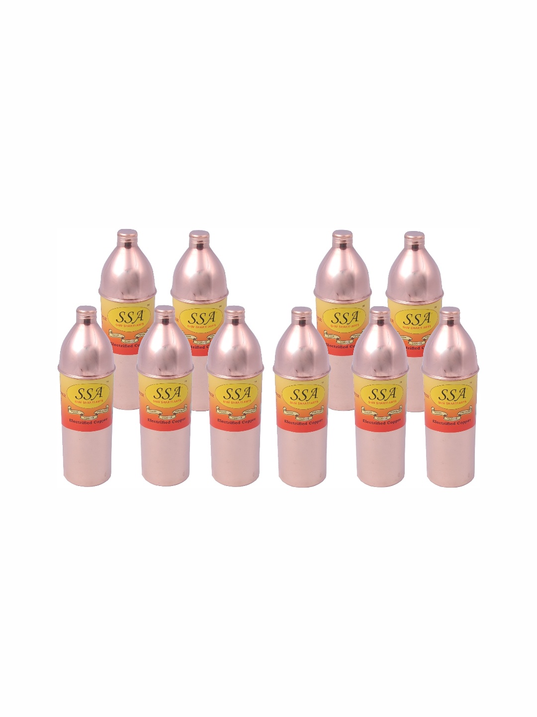 

Shivshakti Arts Copper Toned 10 Pieces Copper Water Bottle 800 ml