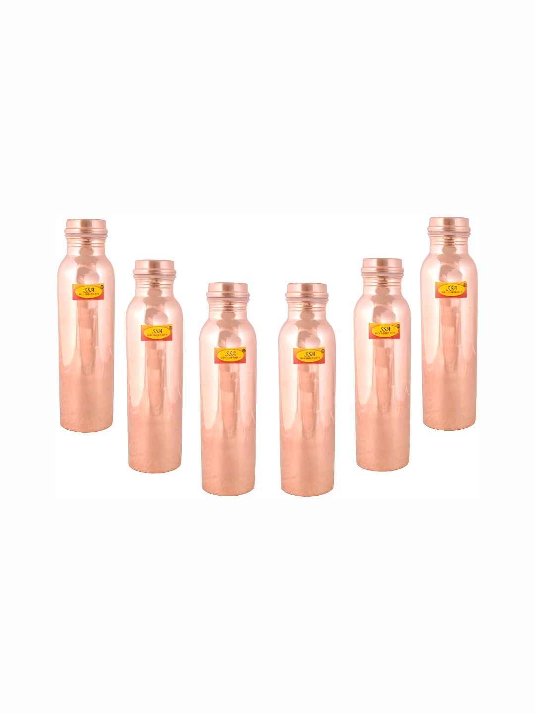 

Shivshakti Arts Copper Toned 6 Pieces Copper Water Bottle 1Ltr