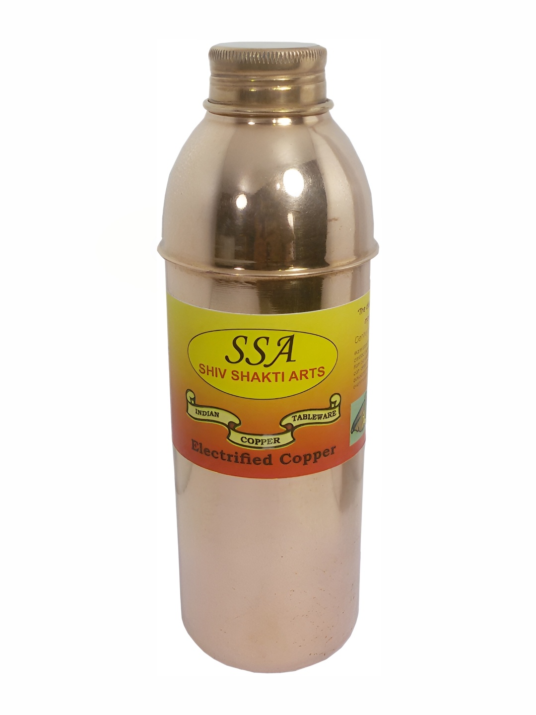 

Shivshakti Arts Gold Toned Copper Water Bottle 900ml