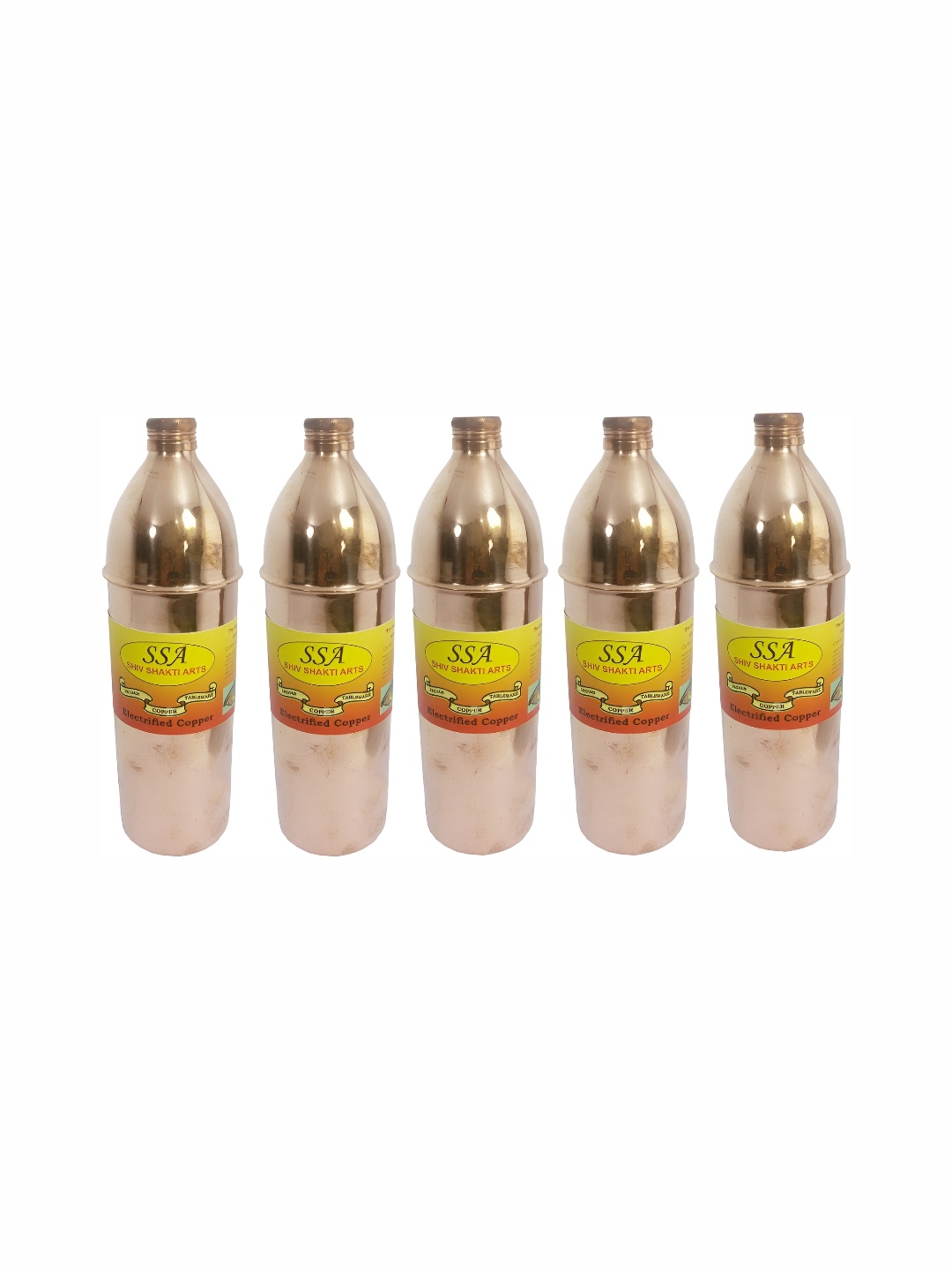 

Shivshakti Arts Gold Toned 5 Pieces Copper Water Bottle 800 ml