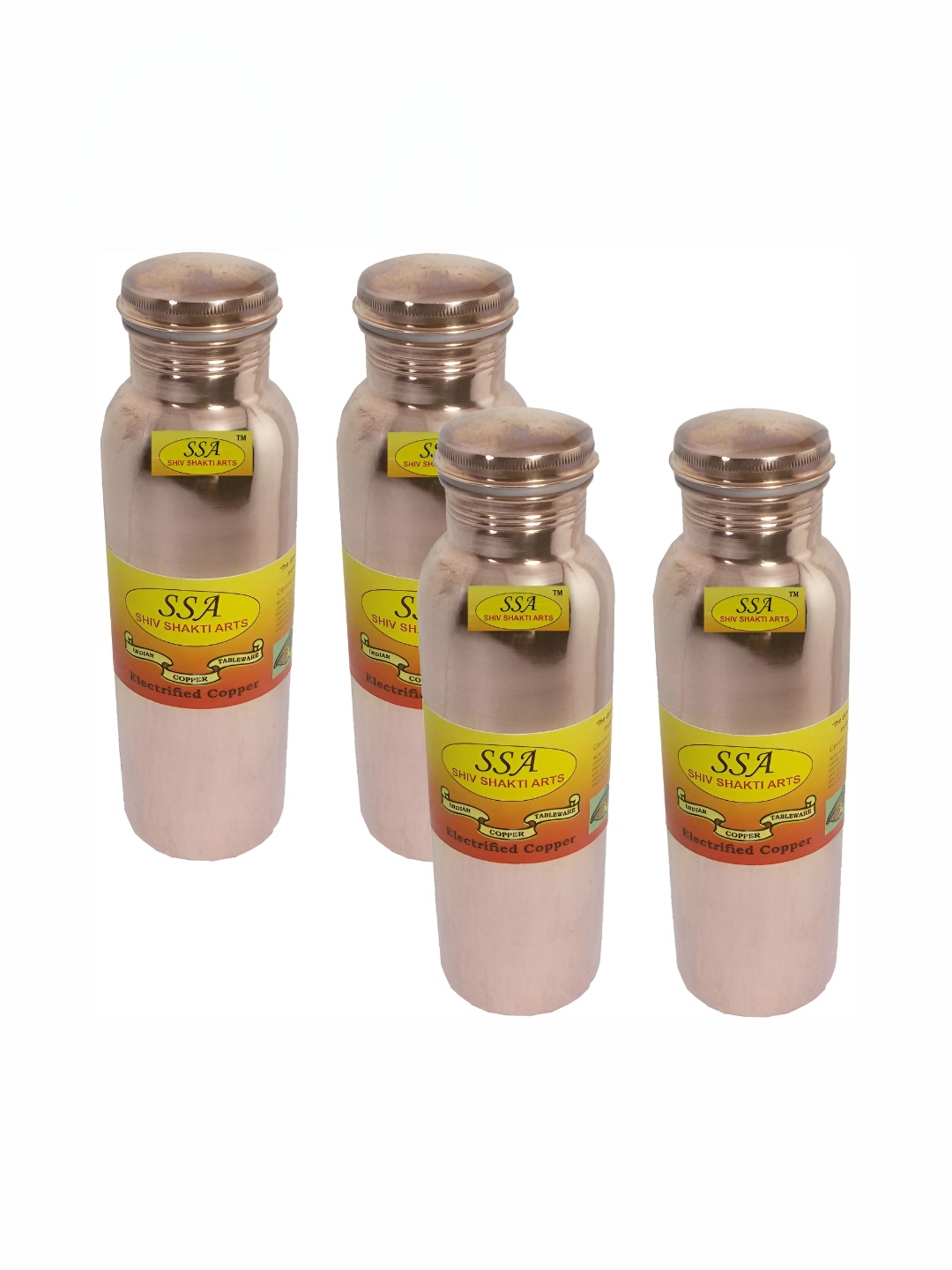 

Shivshakti Arts Gold Toned 4 Pieces Copper Water Bottle 750 ml