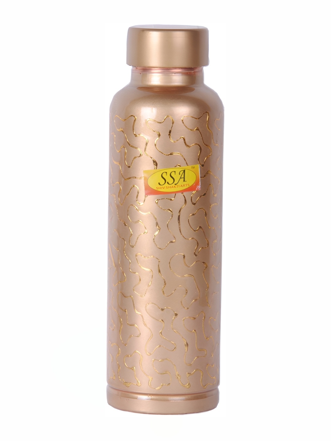 

Shivshakti Arts Yellow Textured Copper Water Bottle 800 ML