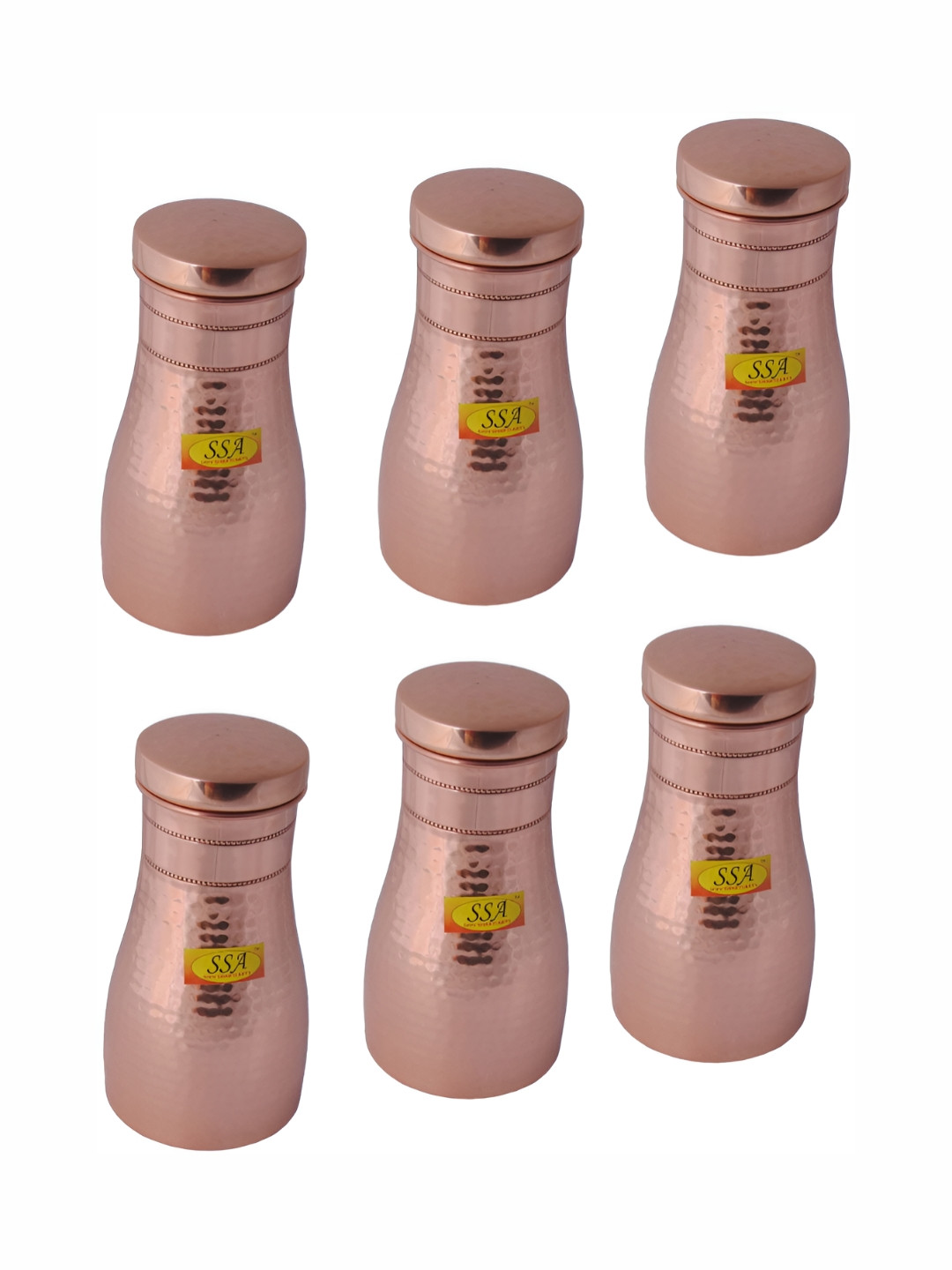 

Shivshakti Arts Brown 6 Pieces Copper Water Bottles