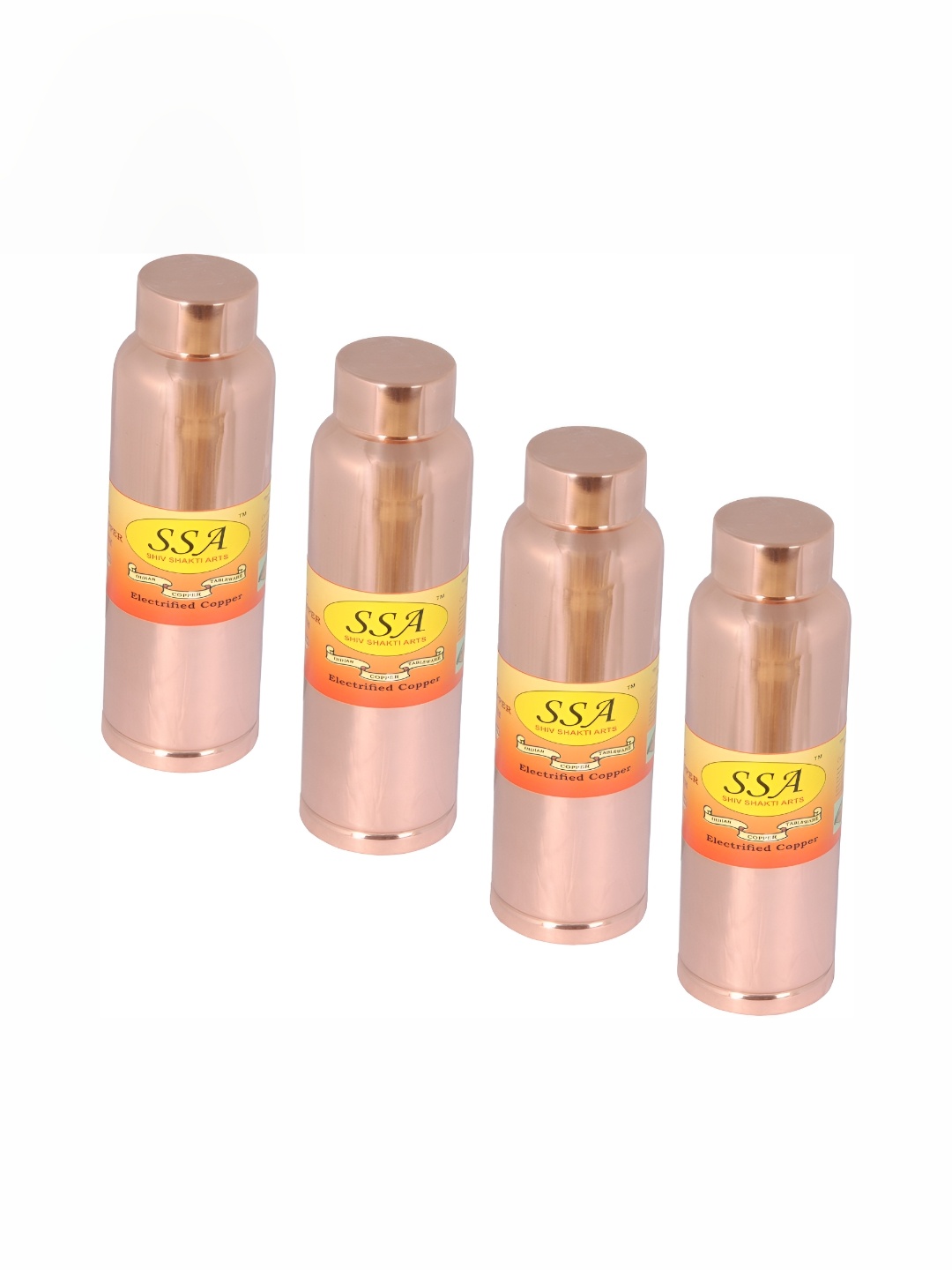 

Shivshakti Arts Brown 4 Pieces Copper Water Bottle 1 Ltr