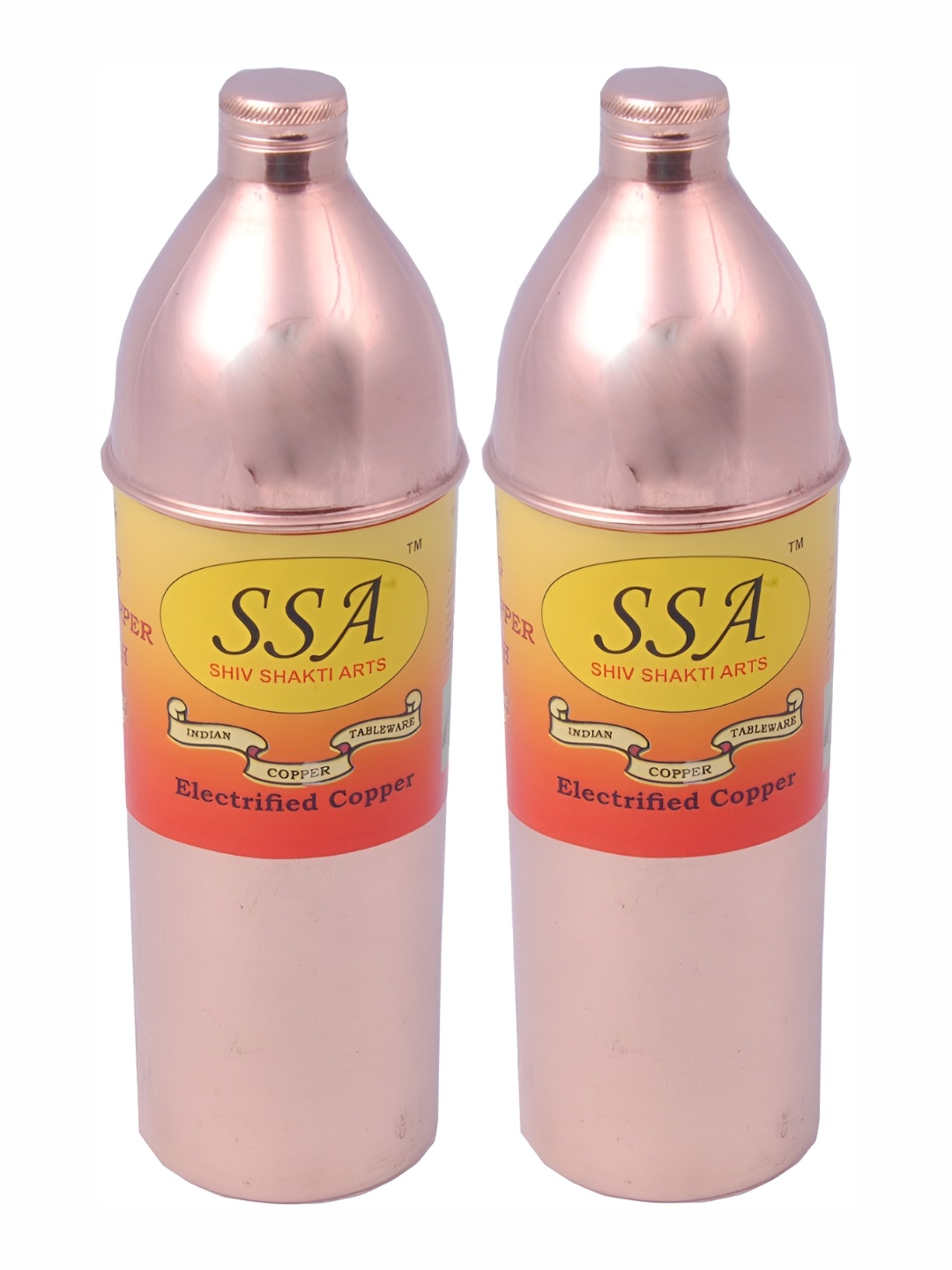 

Shivshakti Arts Brown 2 Pieces Copper Water Bottle 800 Ml