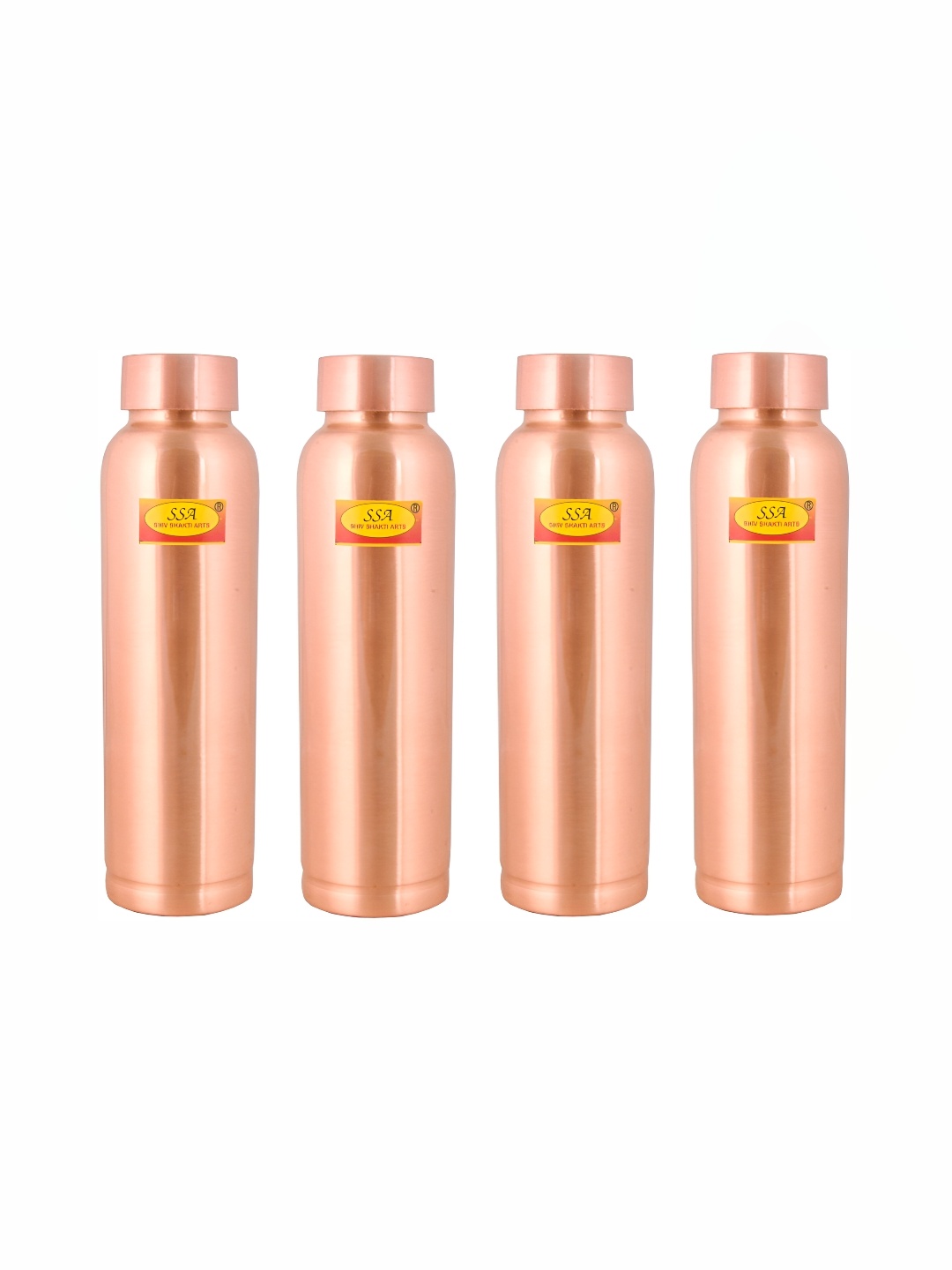 

Shivshakti Arts Brown 4 Pieces Copper Water Bottles 1 Ltr