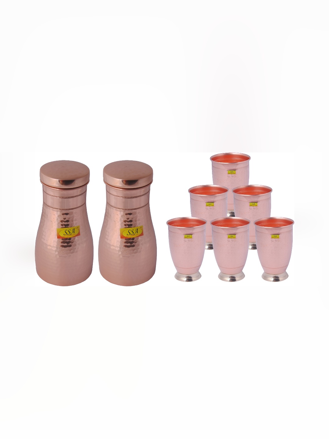 

Shivshakti Arts Copper-Toned 6 Pieces Copper Solid Water Bottle